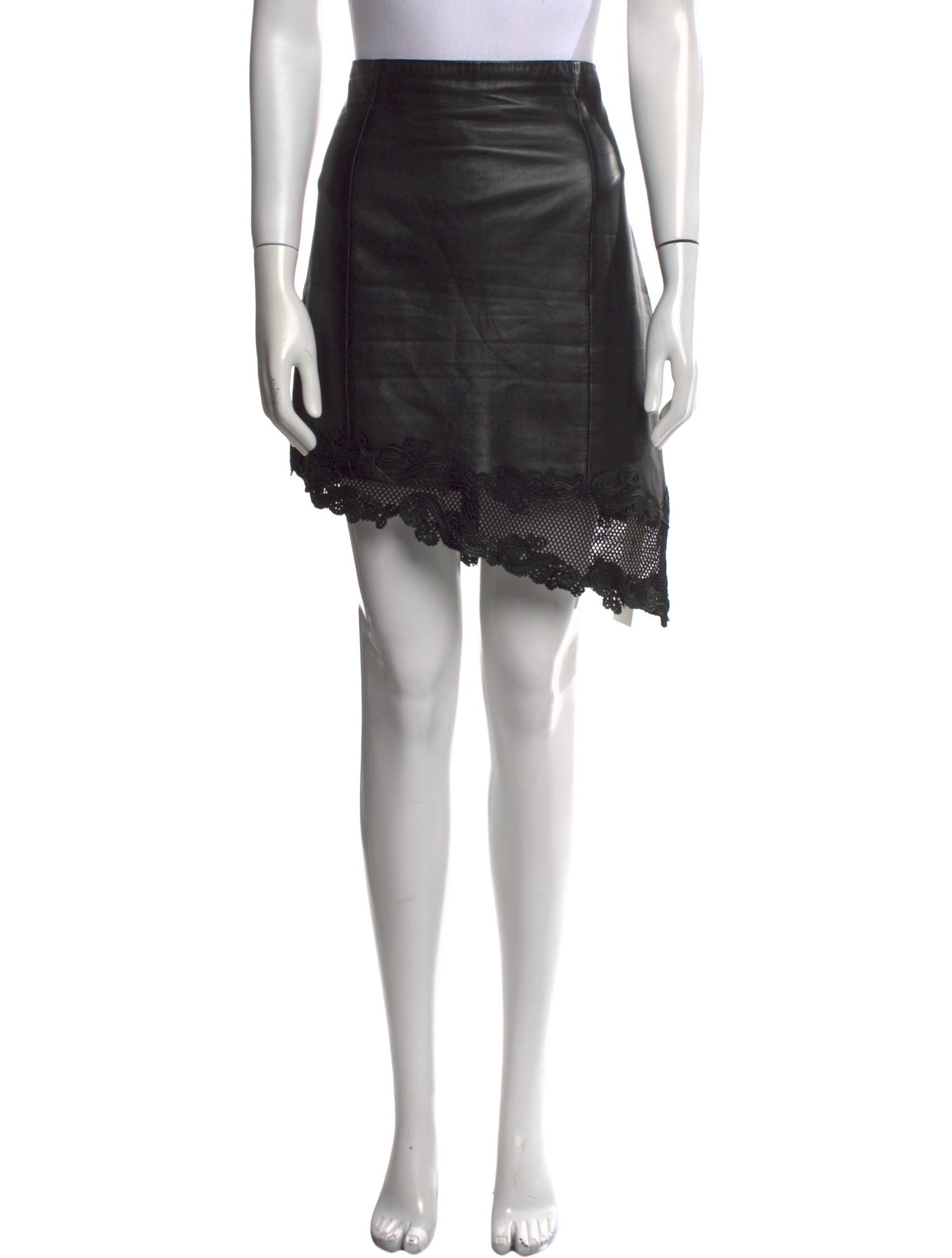 Balmain Leather Knee-Length Skirt