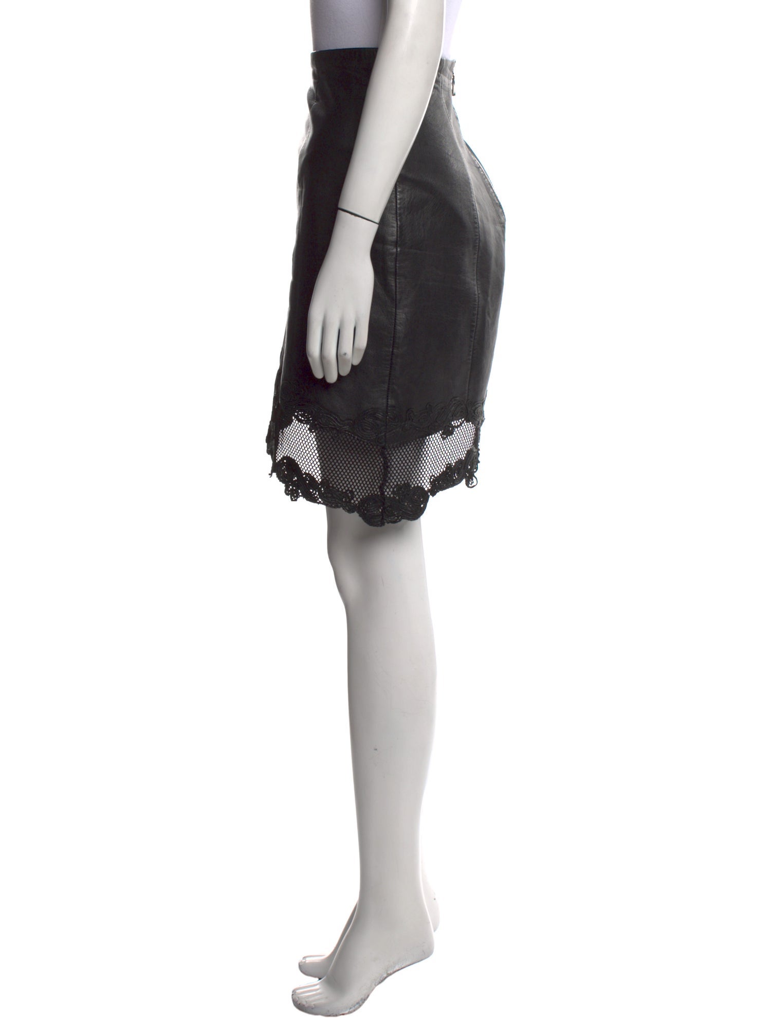 Balmain Leather Knee-Length Skirt