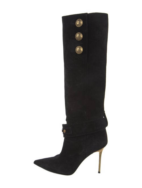 Balmain Suede Lace-Up Boots