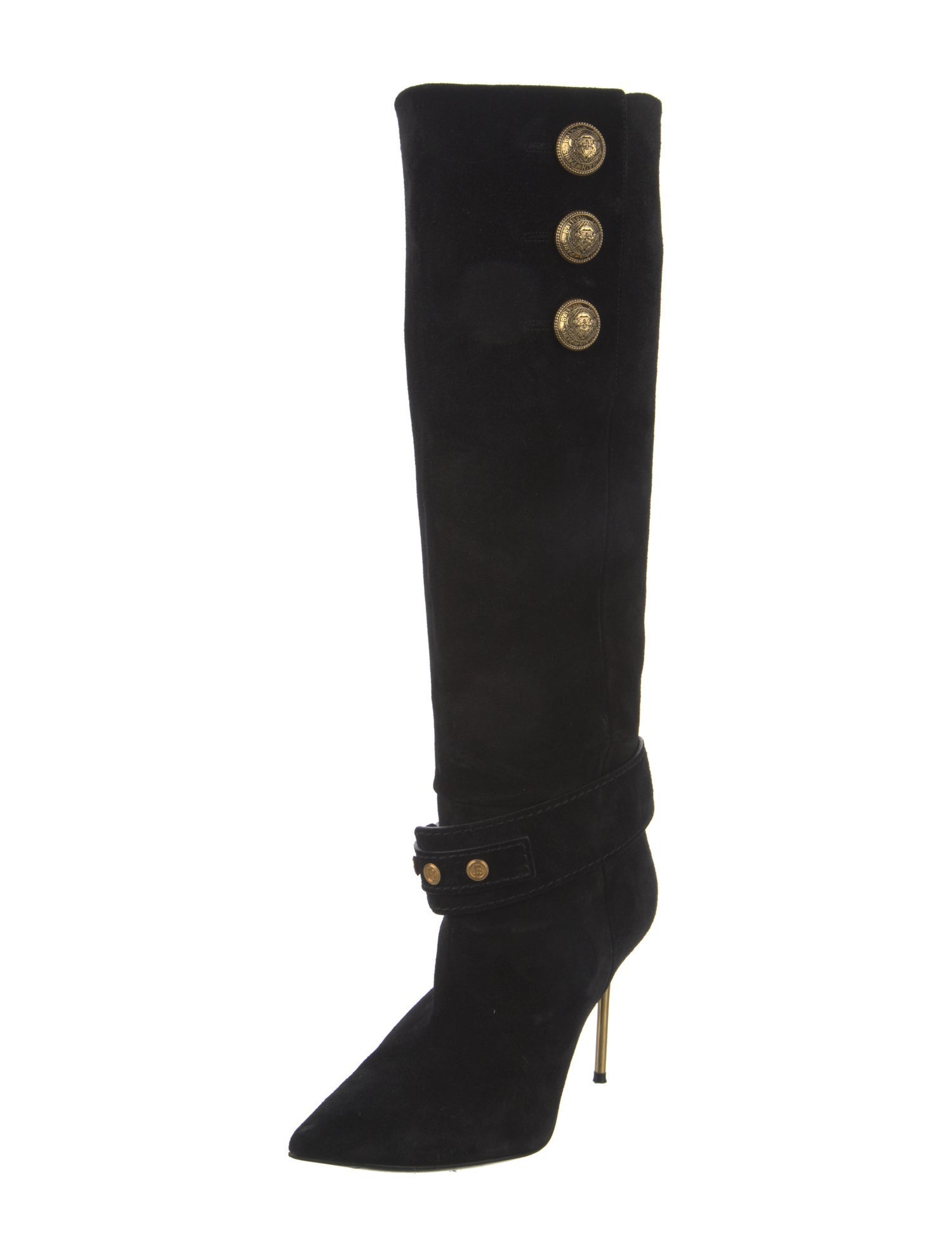Balmain Suede Lace-Up Boots