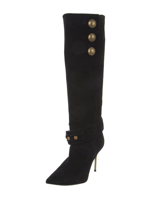 Balmain Suede Lace-Up Boots