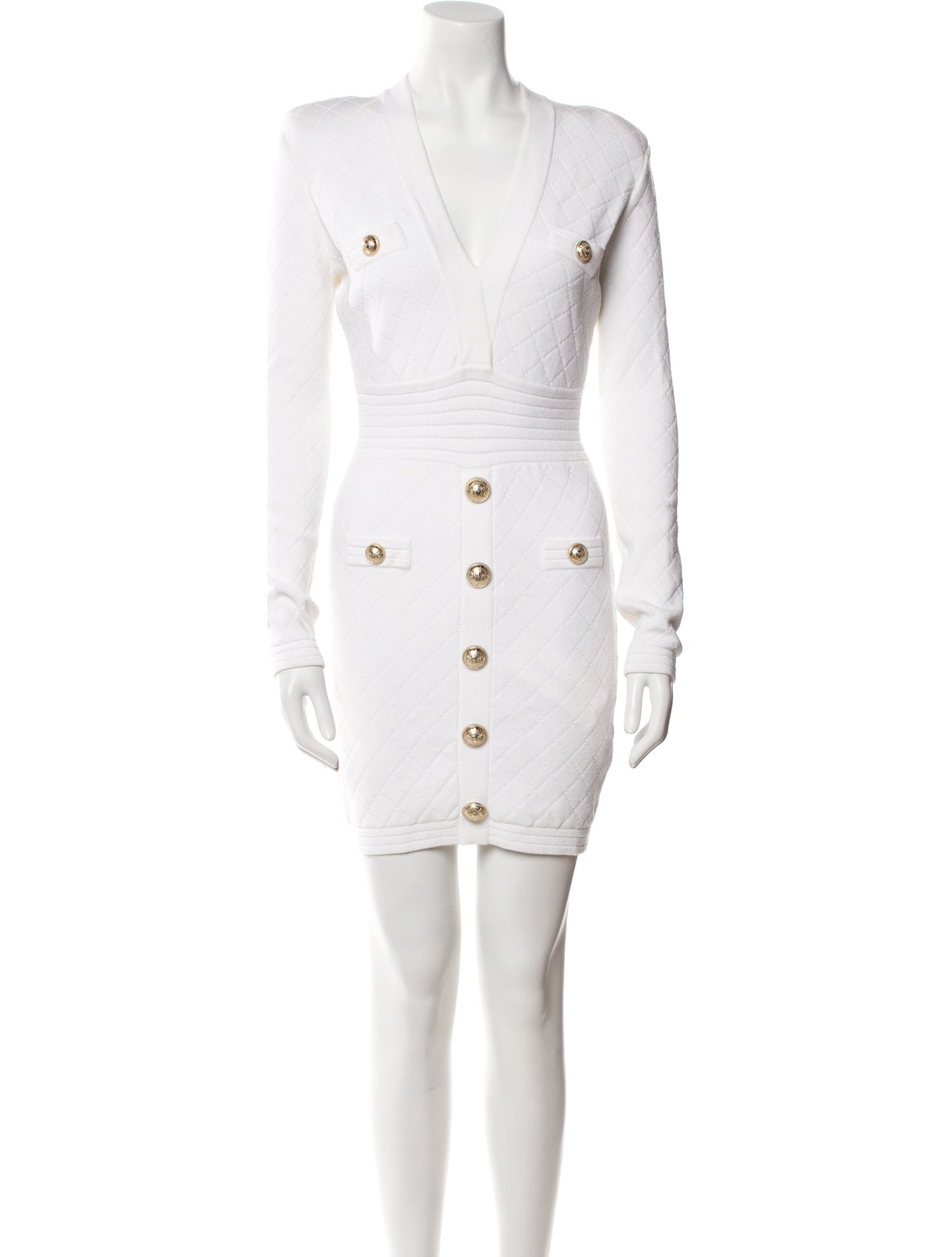 Balmain V-Neck Mini Dress