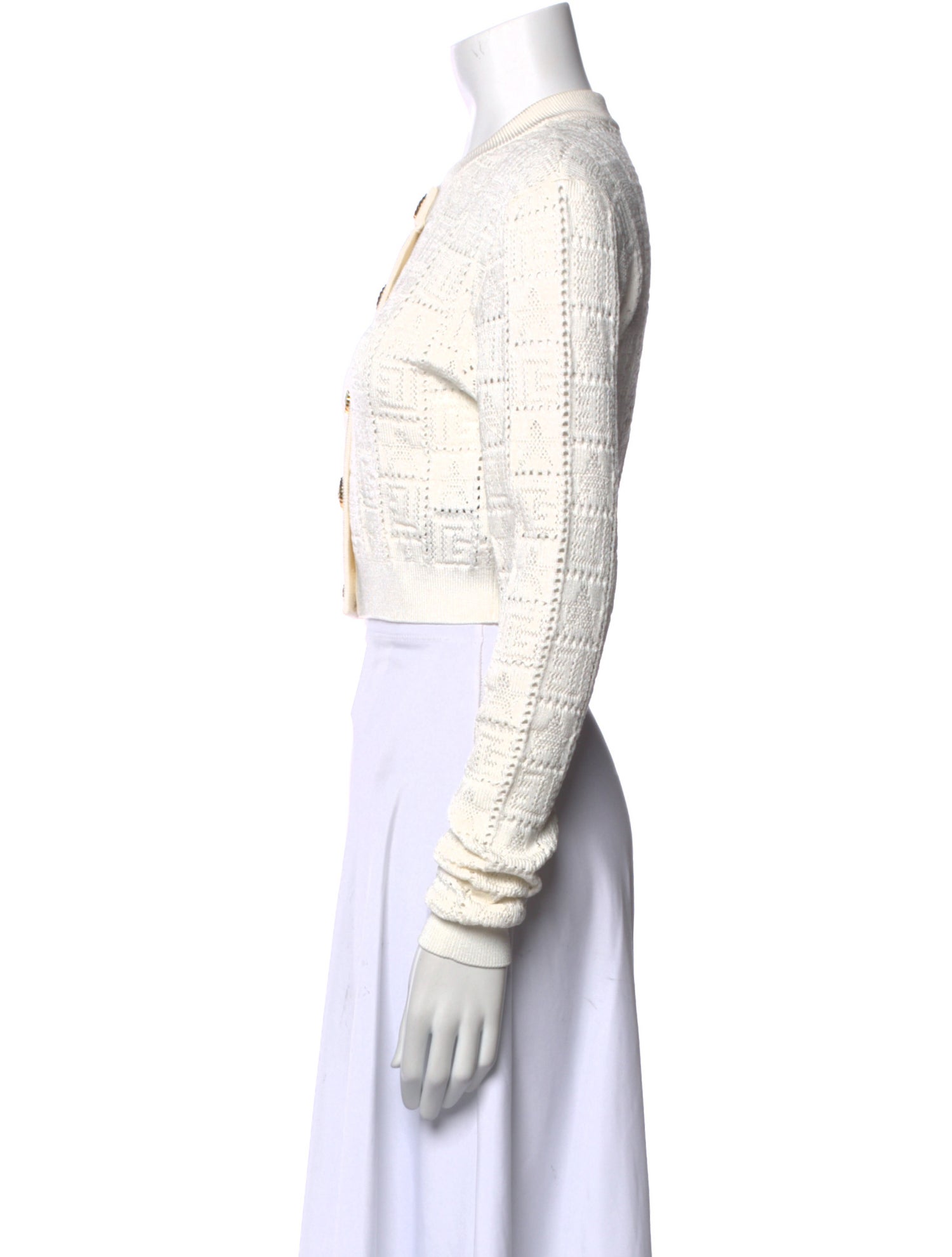 Balmain Printed Mock Neck Crop Top