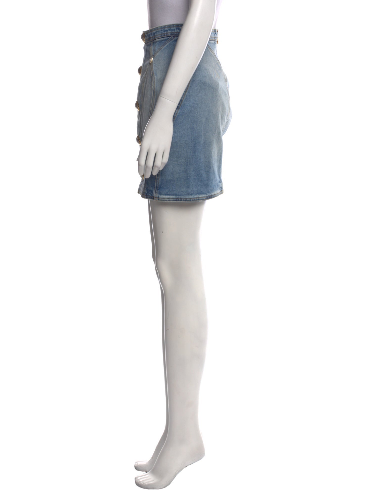 Balmain Raw-Edge Trim Mini Skirt