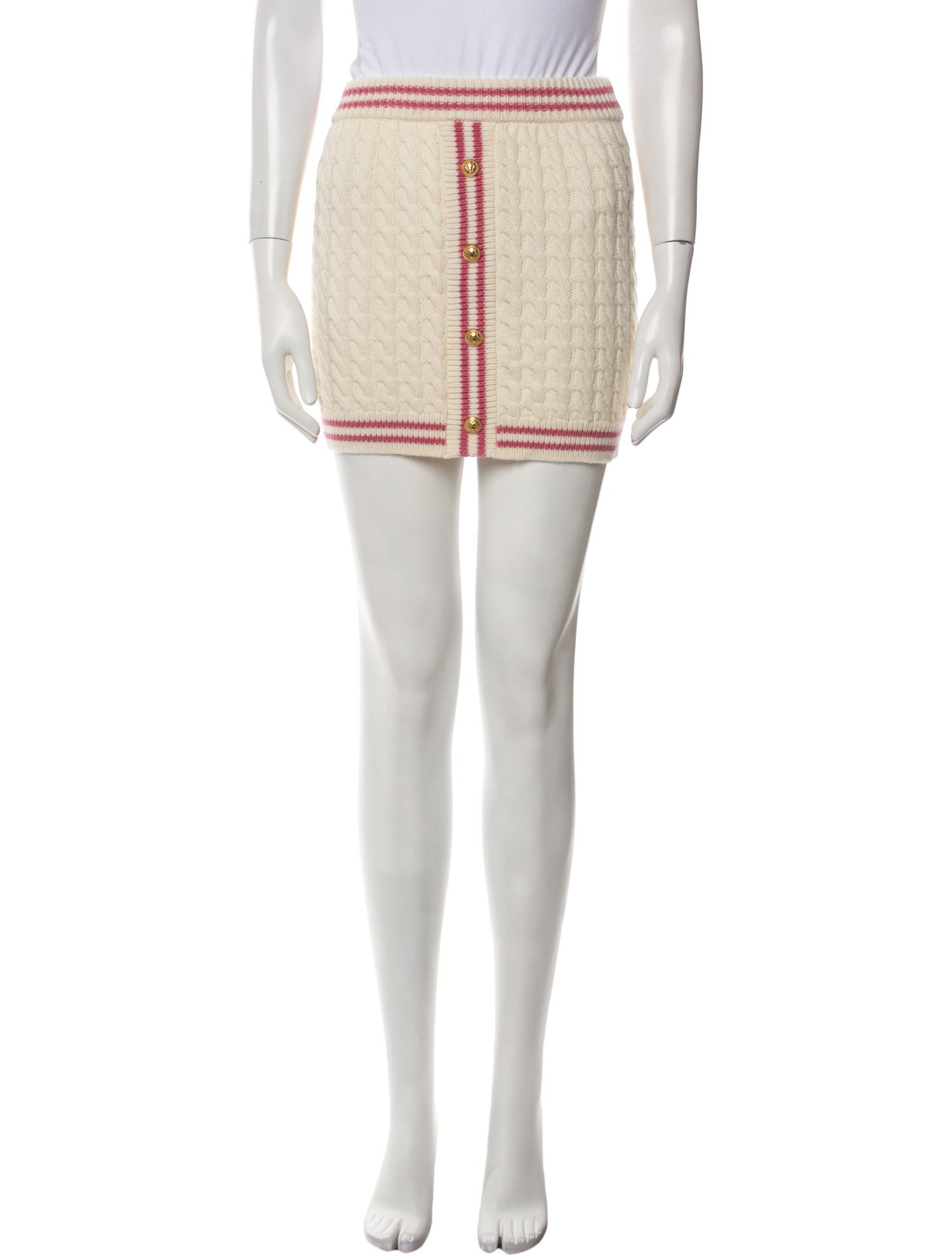 Balmain Kids Cable-knit Virgin Wool Skirt w/ Tags