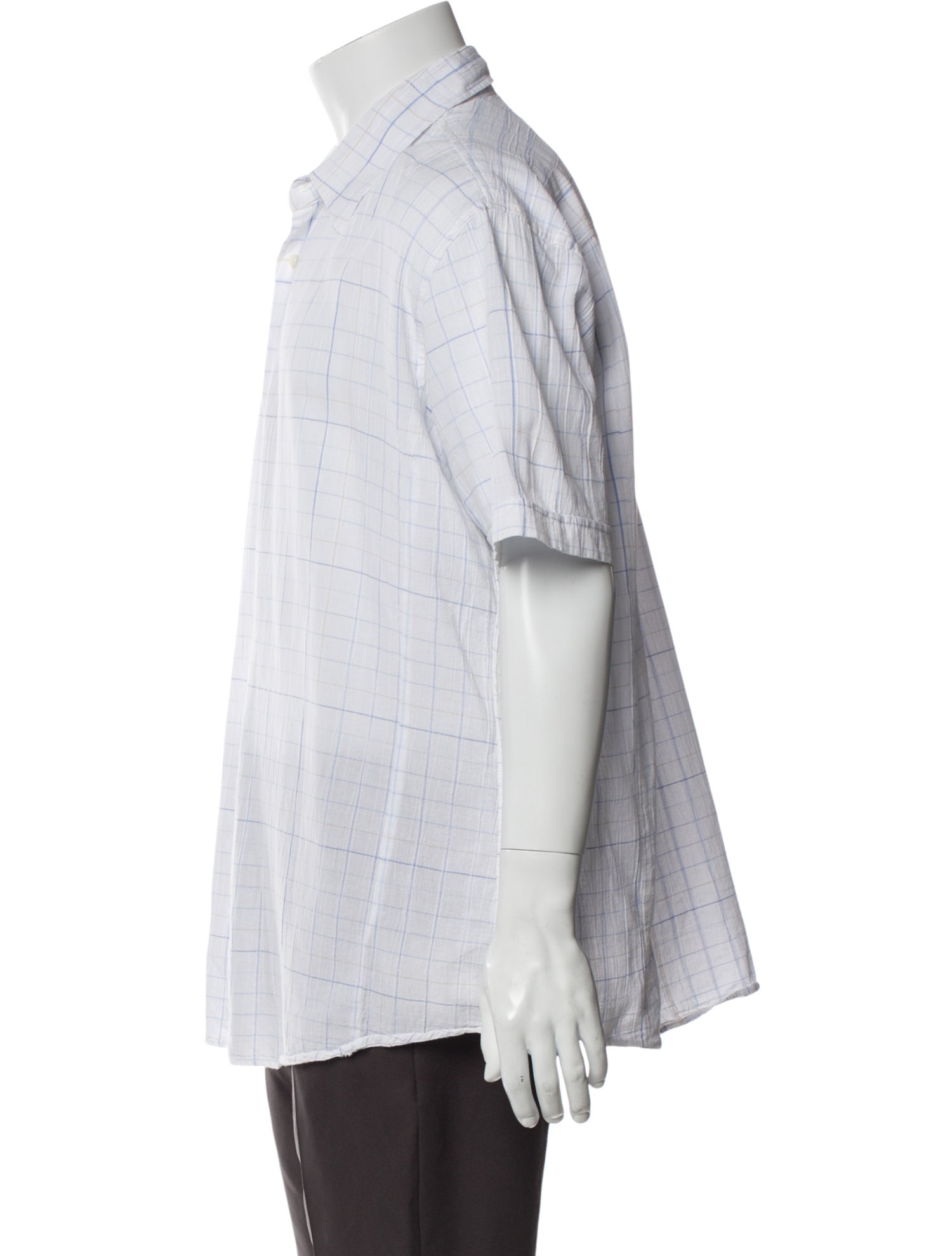 Balmain Plaid Print Short Sleeve Shirt