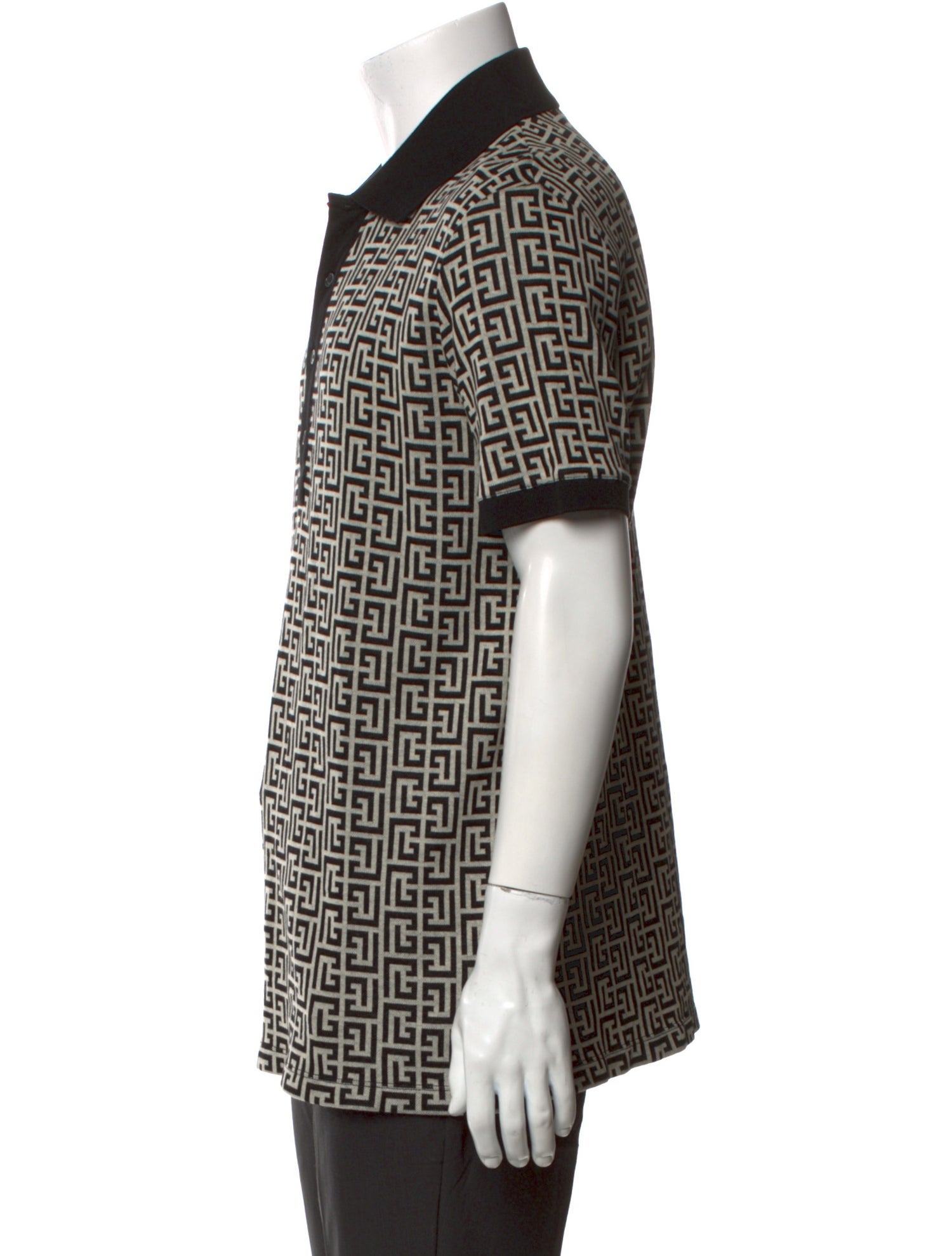 Balmain Printed Collar Polo Shirt