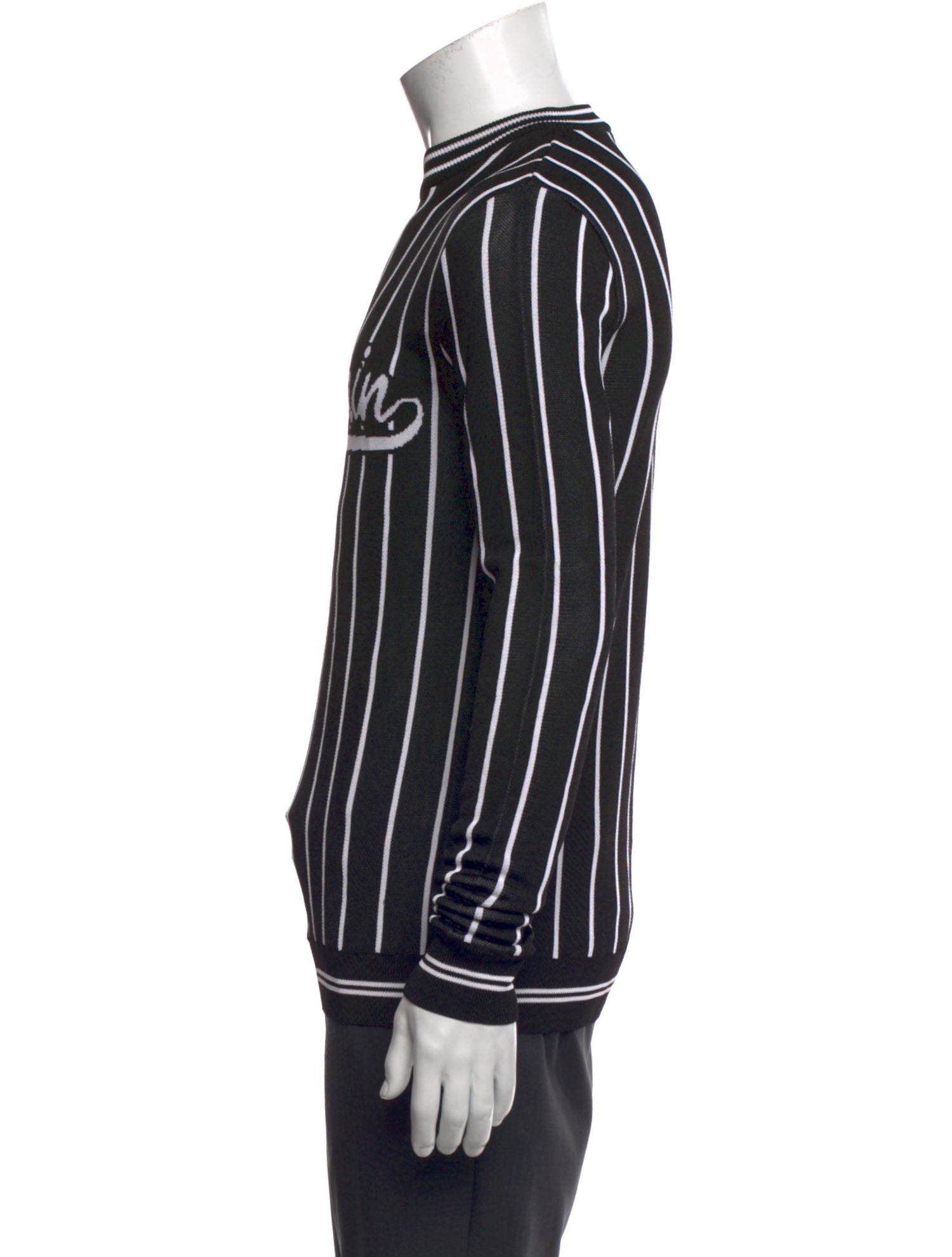 Balmain Striped Mock Neck Pullover