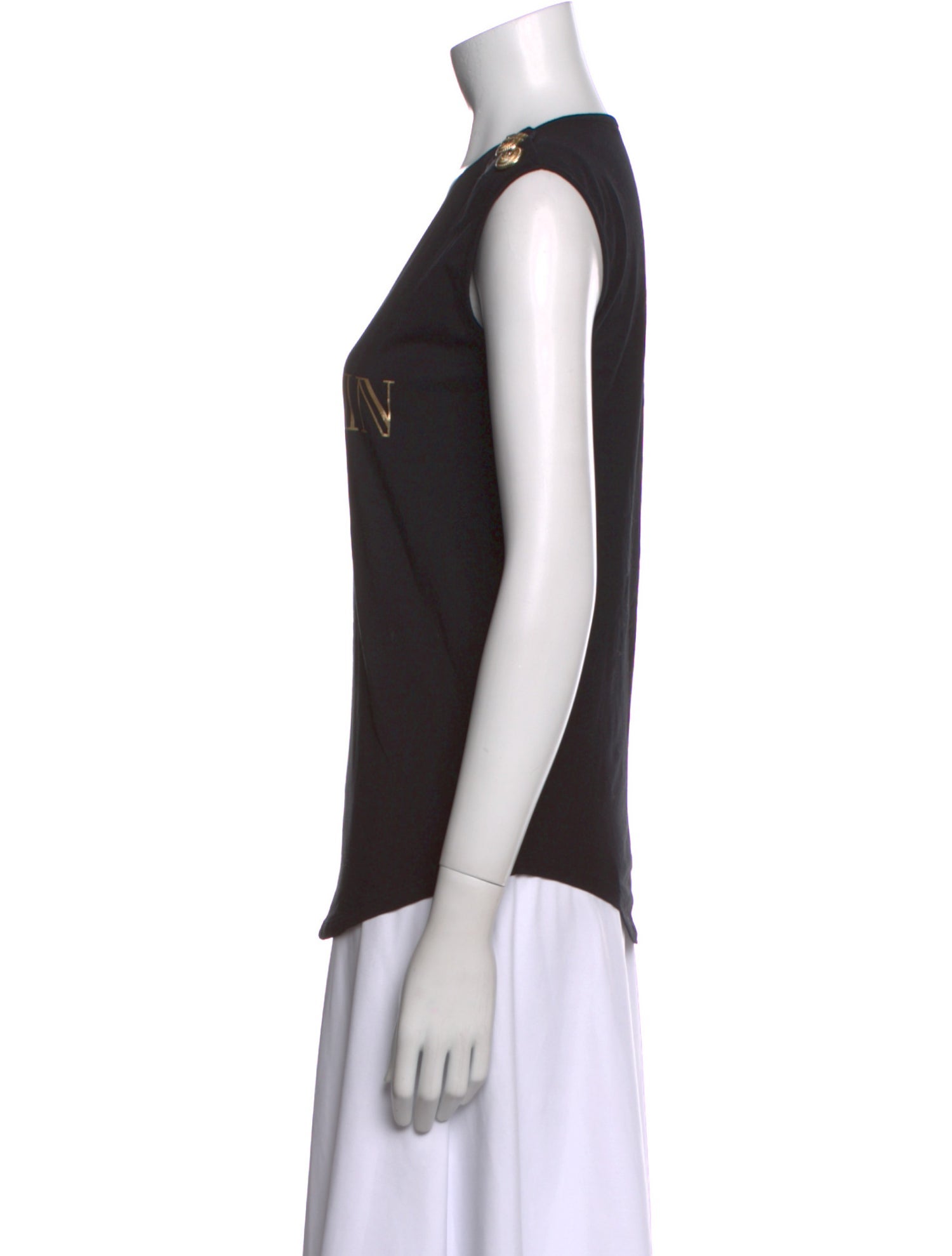 Balmain Graphic Print Crew Neck Top