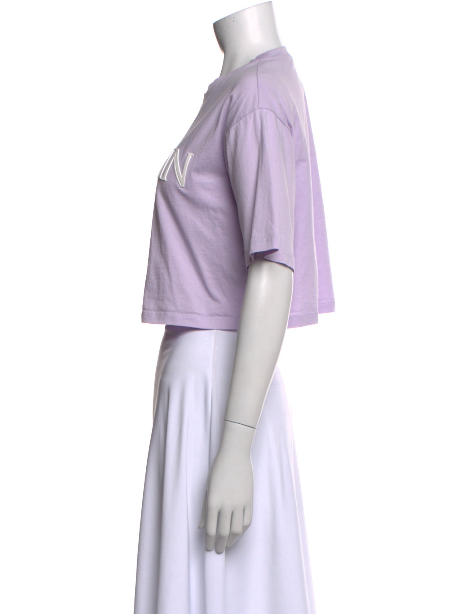 Balmain Graphic Print Crew Neck Crop Top