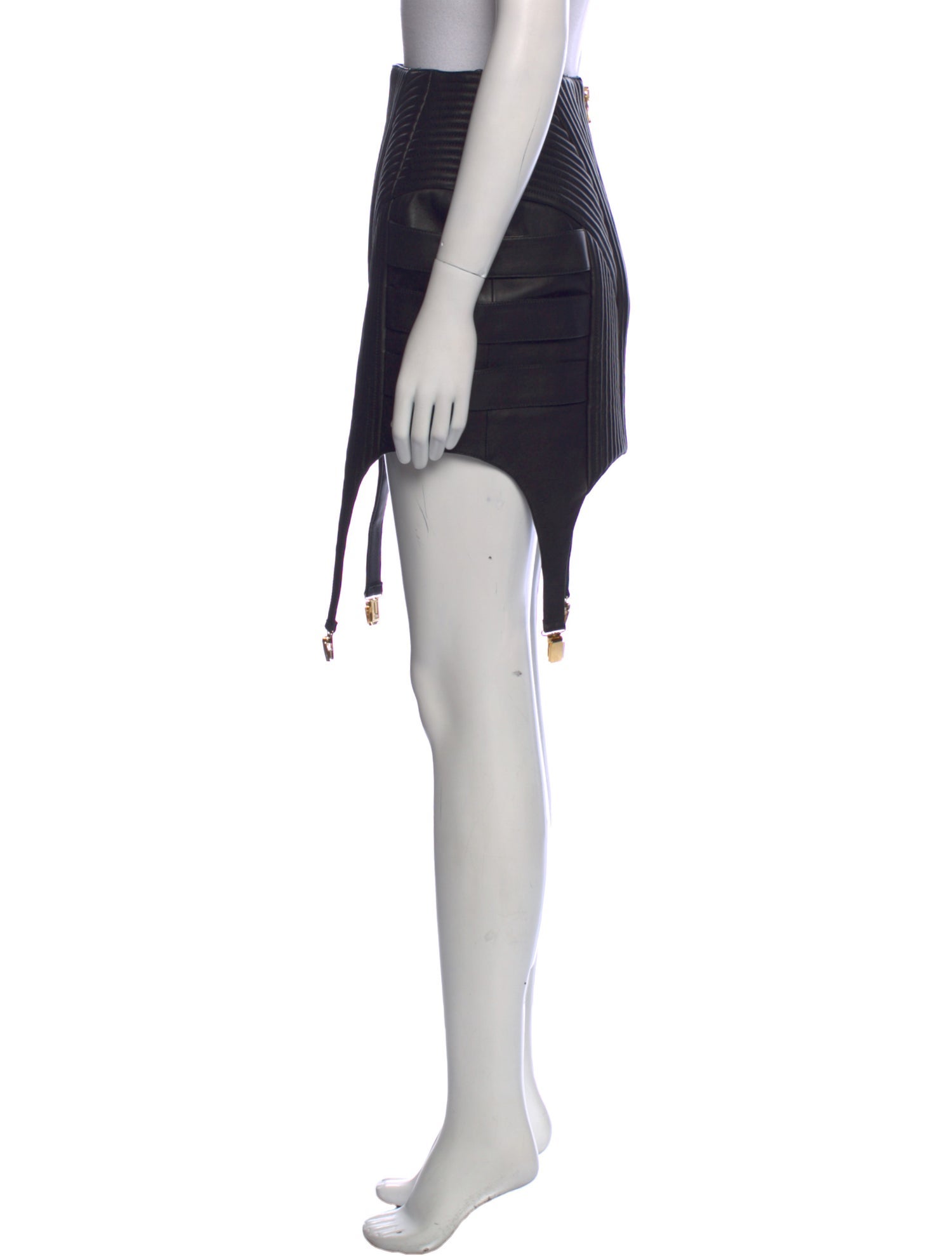 Balmain Lambskin Mini Skirt w/ Tags