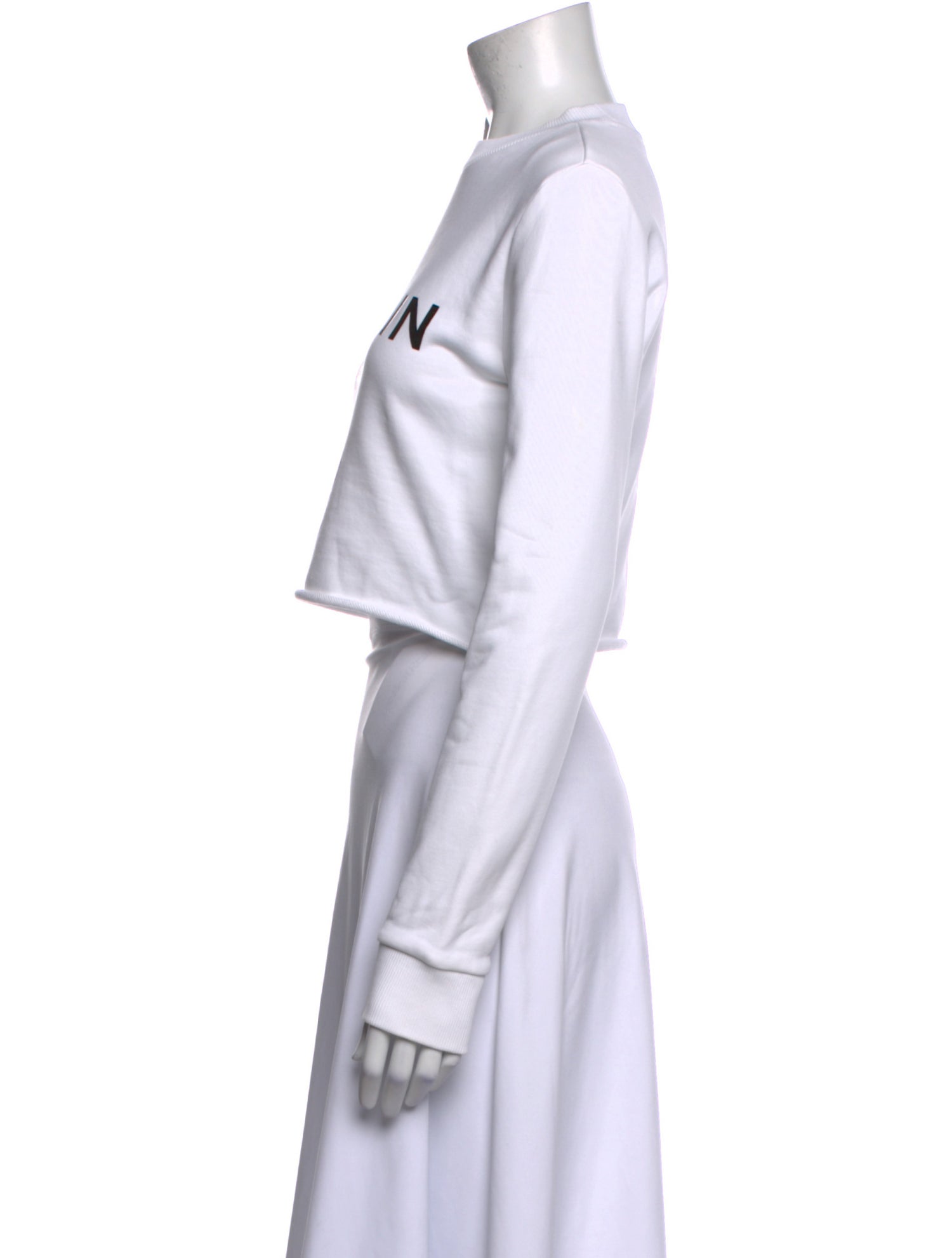 Balmain Graphic Print Crew Neck Crop Top