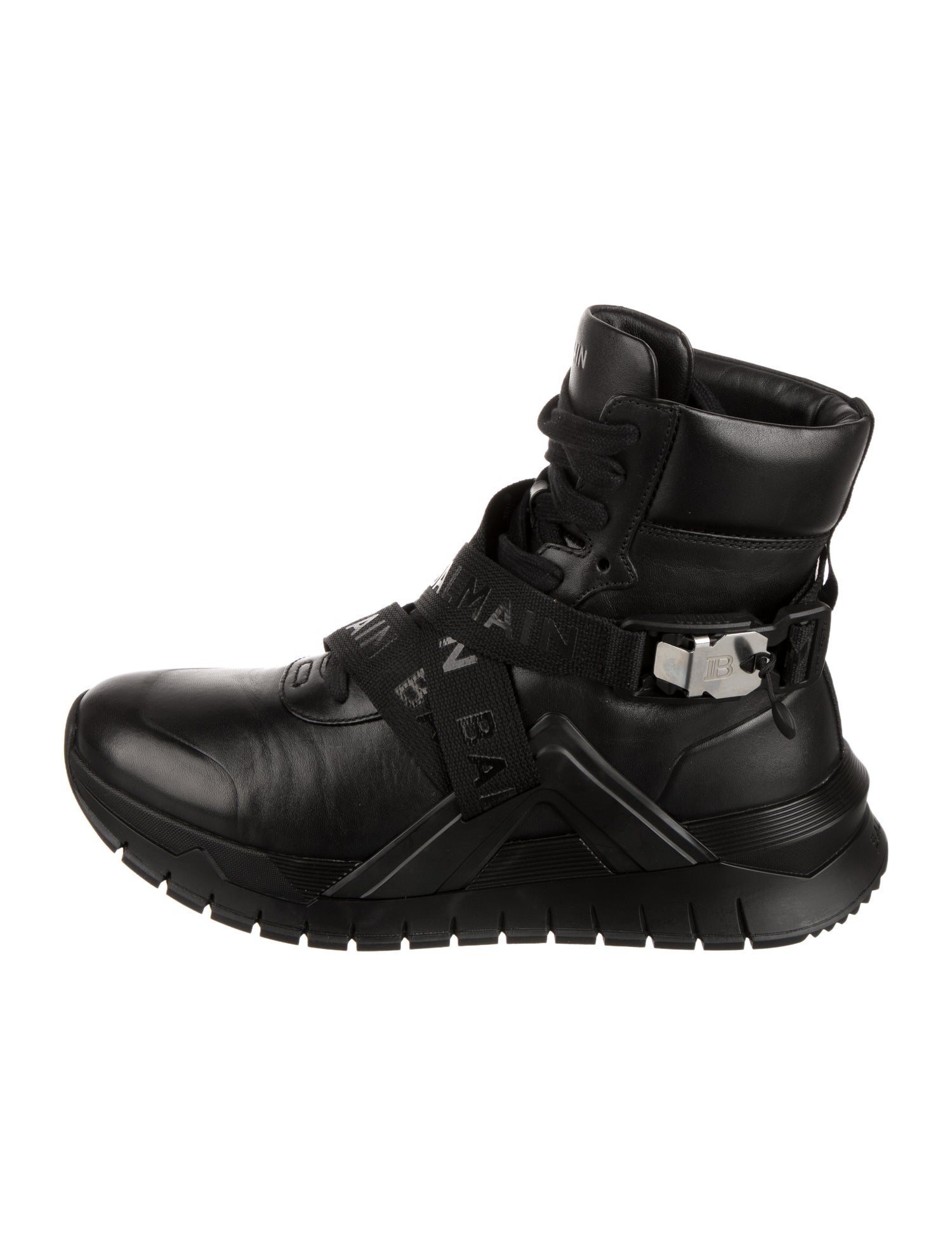 Balmain Leather Combat Boots