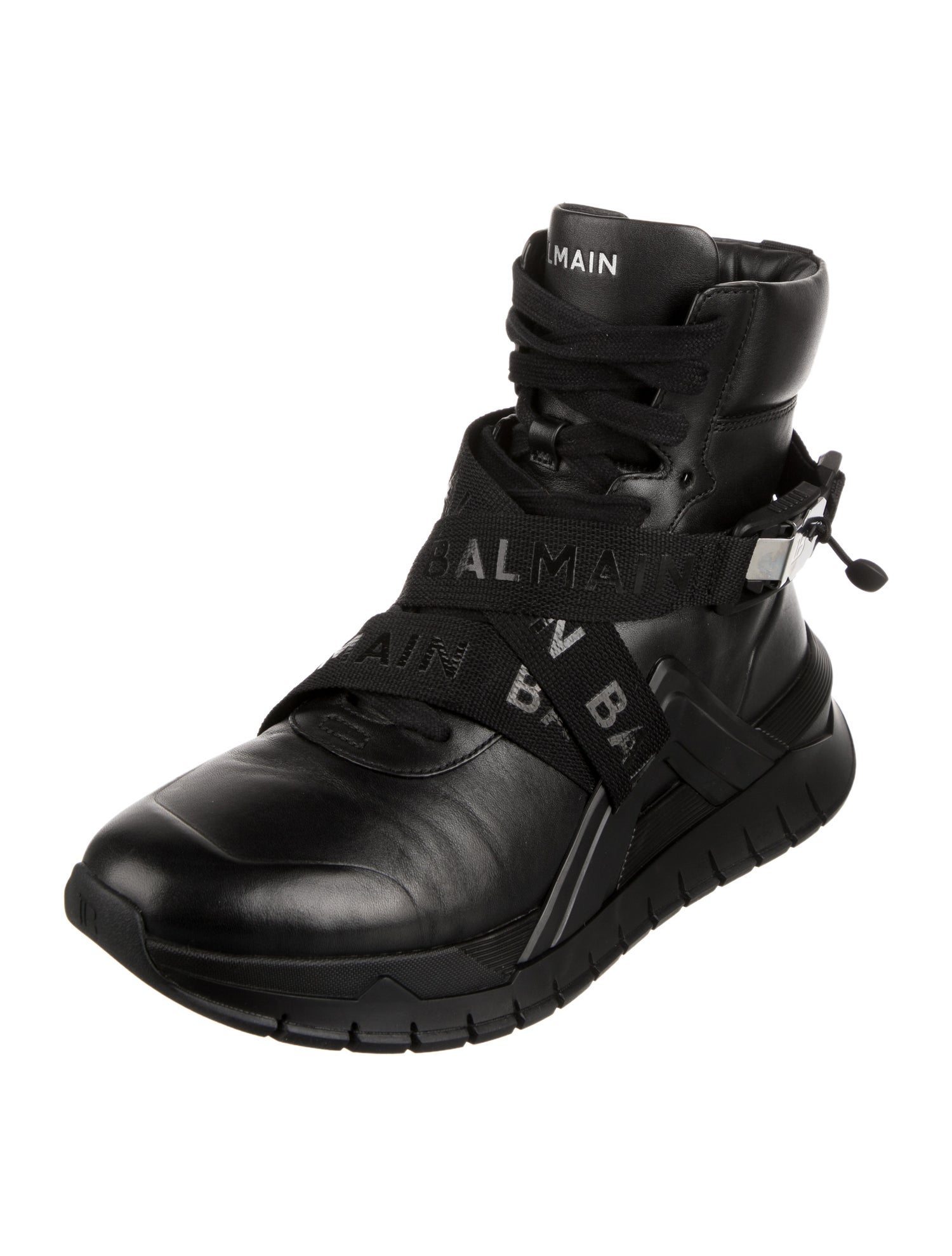 Balmain Leather Combat Boots