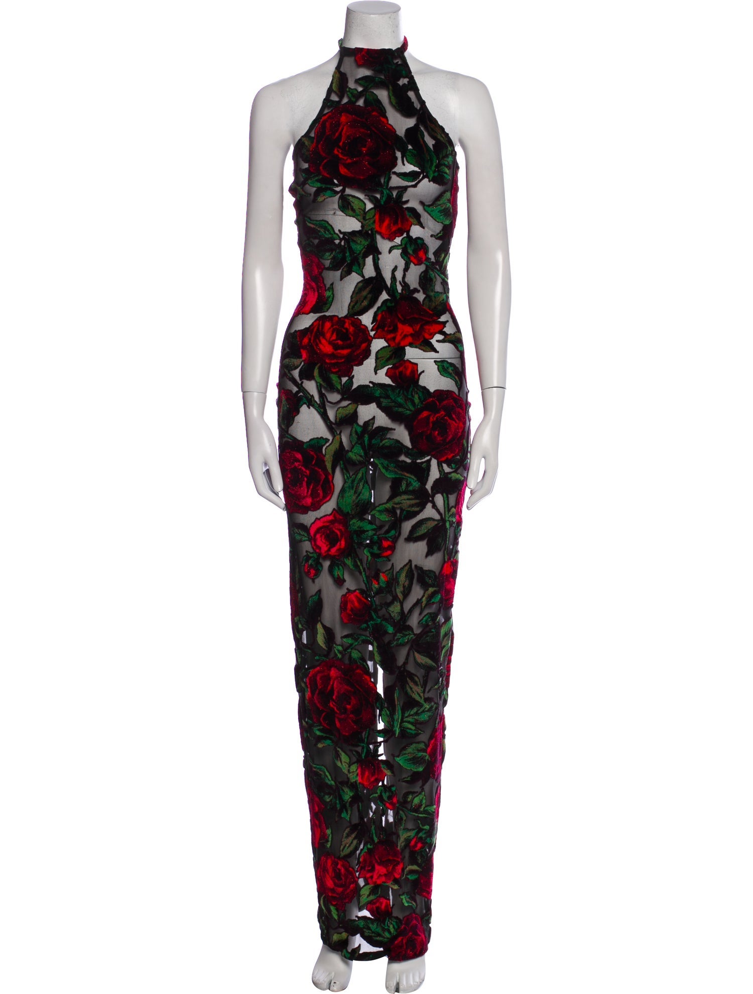 Balmain Floral Print Long Dress