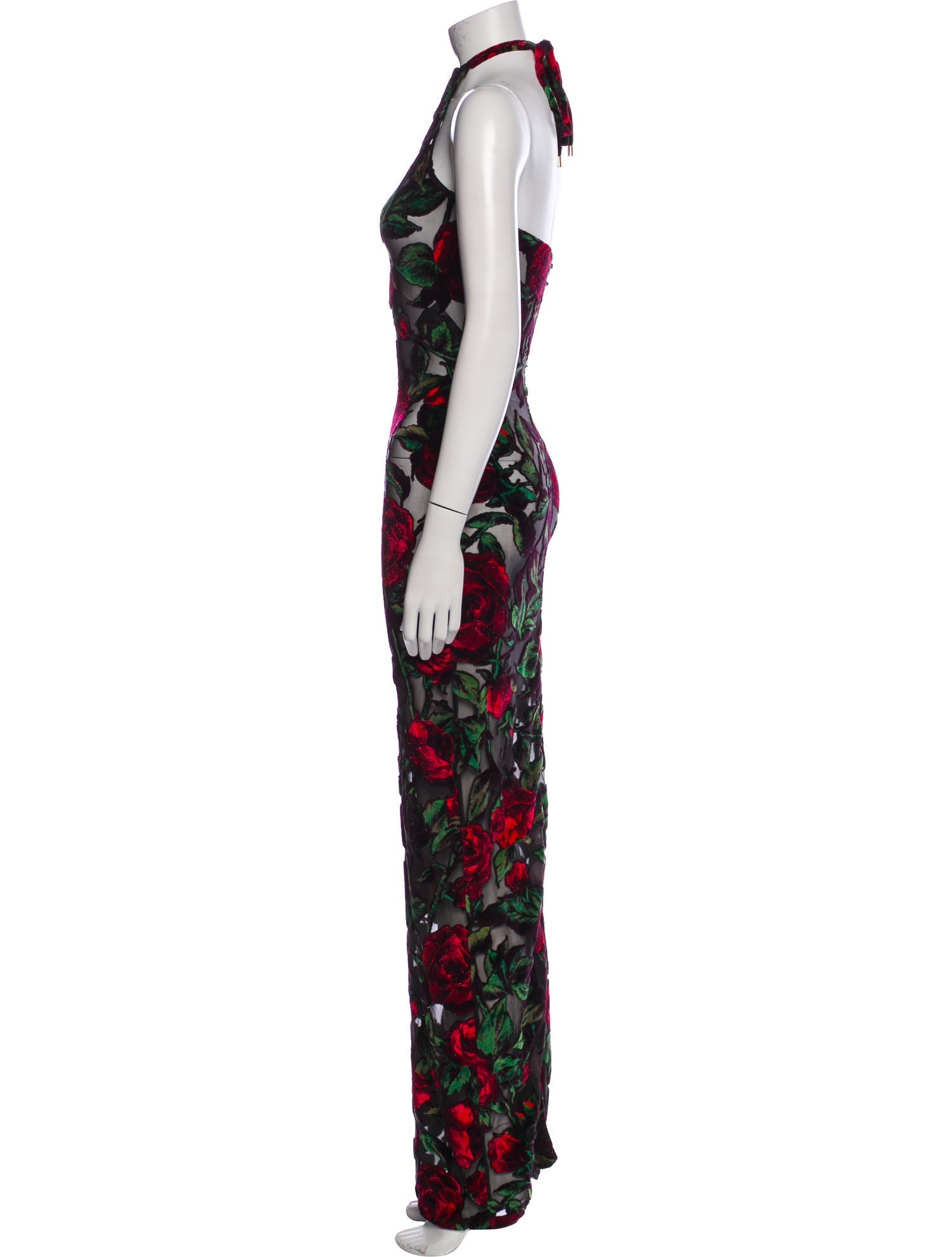 Balmain Floral Print Long Dress