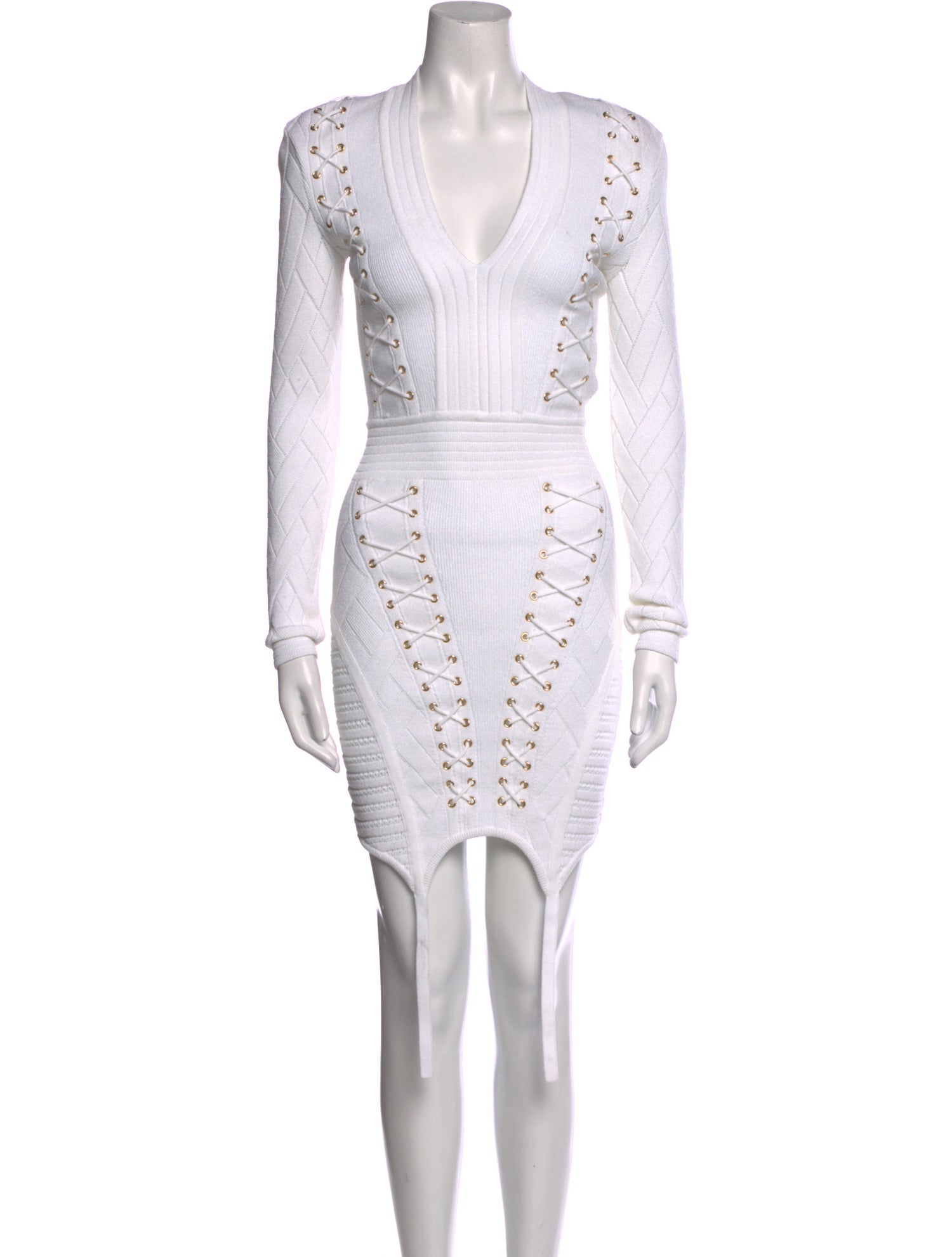 Balmain V-Neck Midi Length Dress