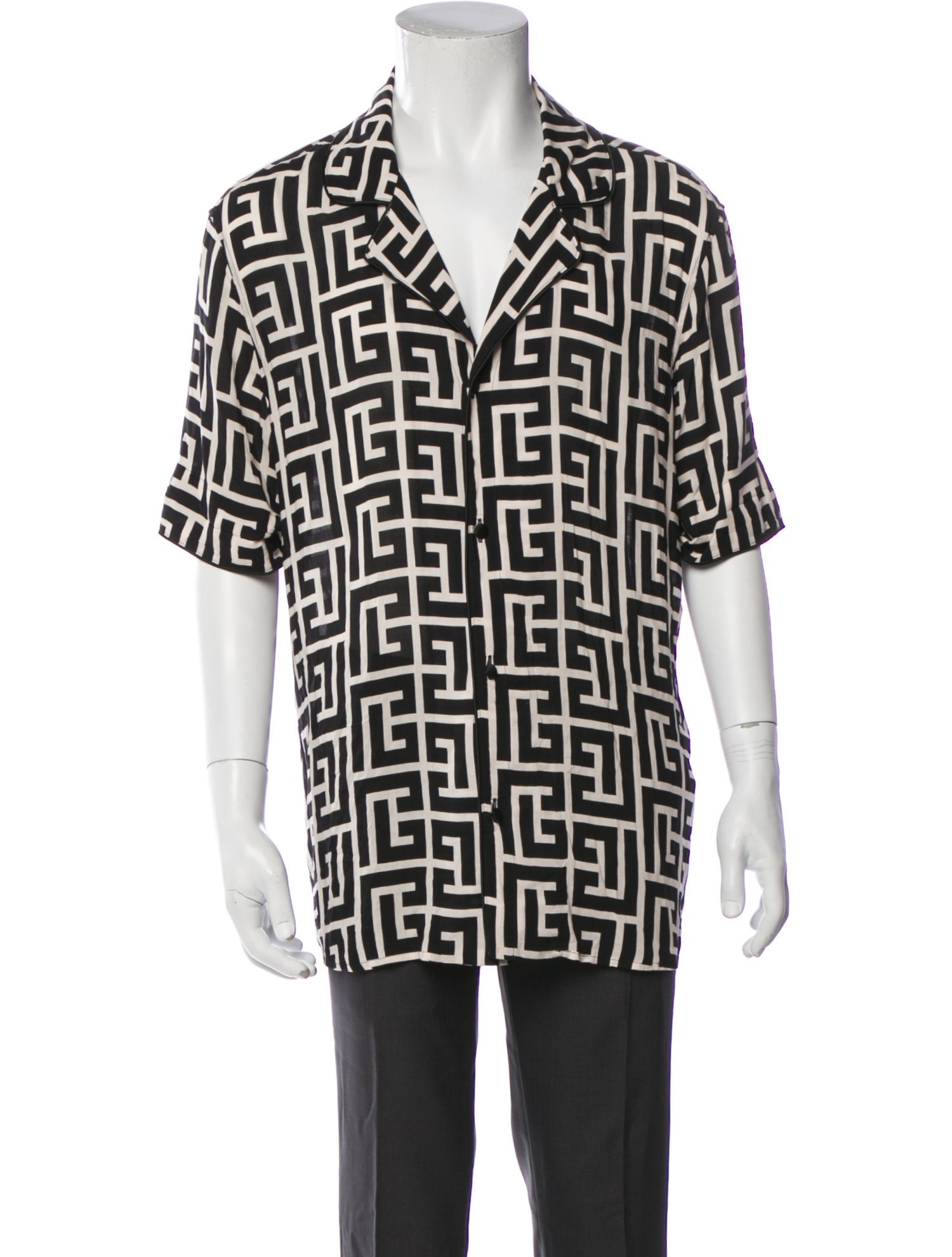 Balmain Printed Three-Quarter Sleeve Shirt