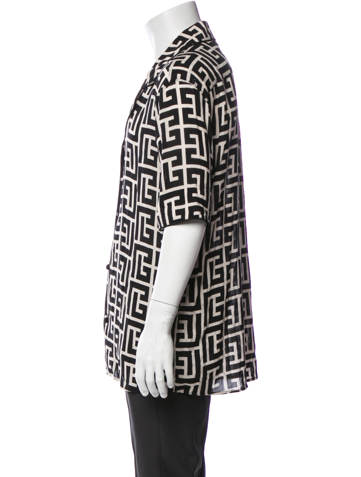 Balmain Printed Three-Quarter Sleeve Shirt