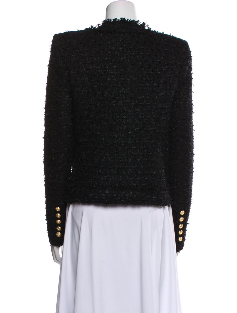 Balmain Jacket Black Collarless Patch Pockets & - image 3