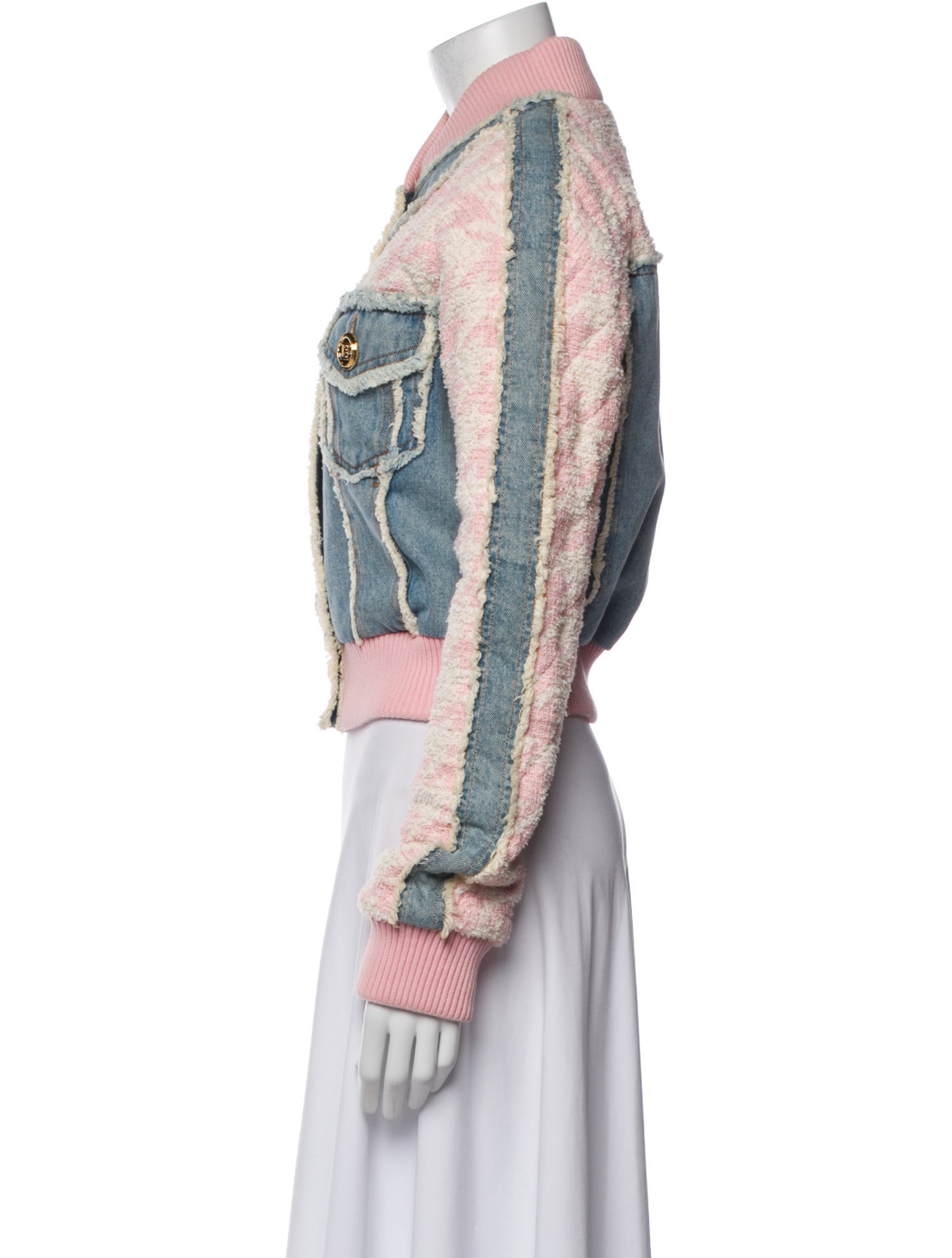 Balmain Plaid Print Bolero