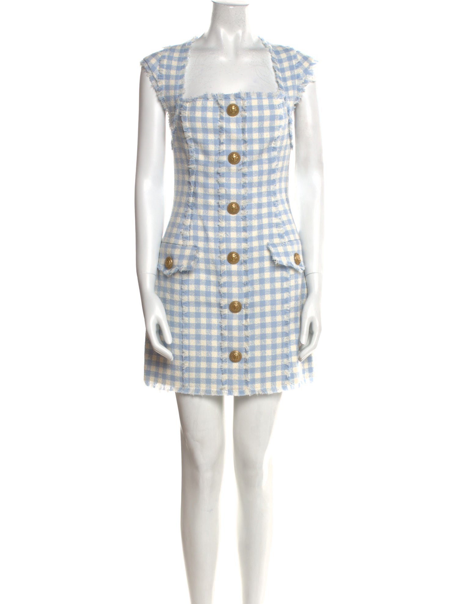 Balmain Plaid Print Mini Dress w/ Tags