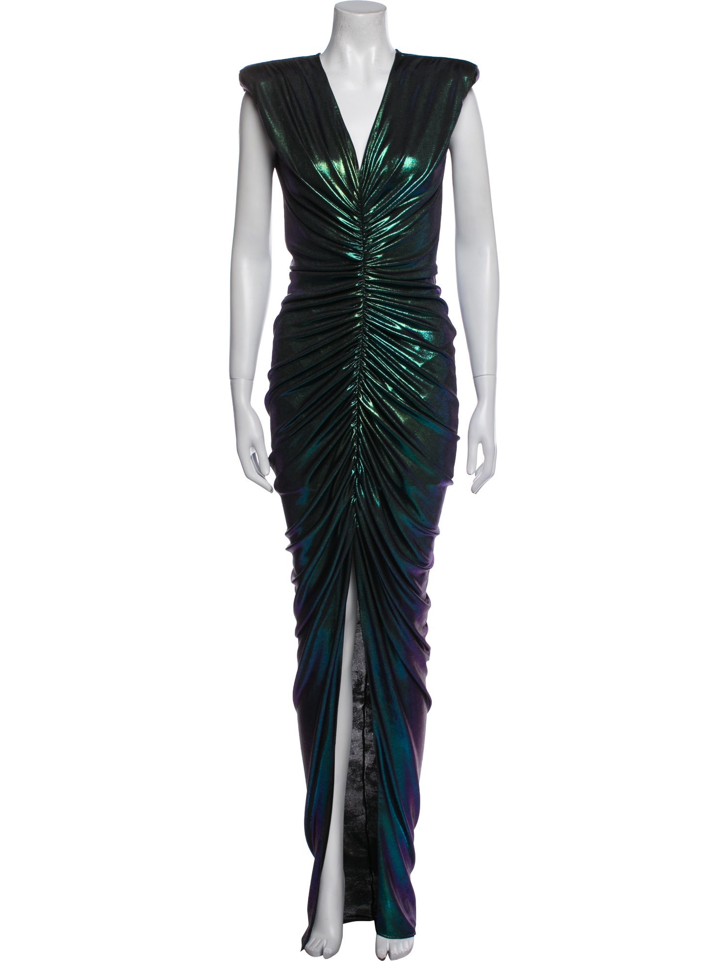 Balmain V-Neck Long Dress