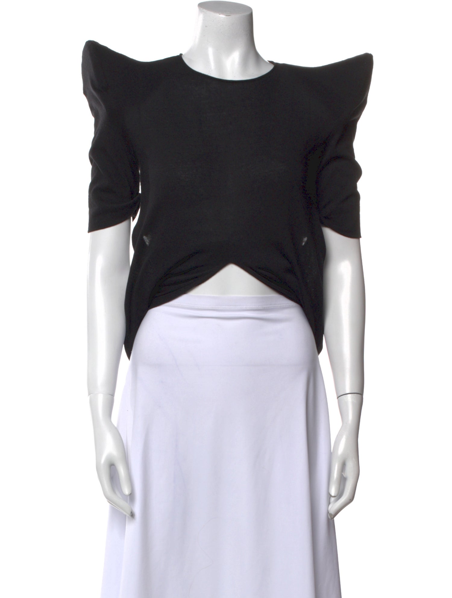 Balmain Crew Neck Short Sleeve Crop Top