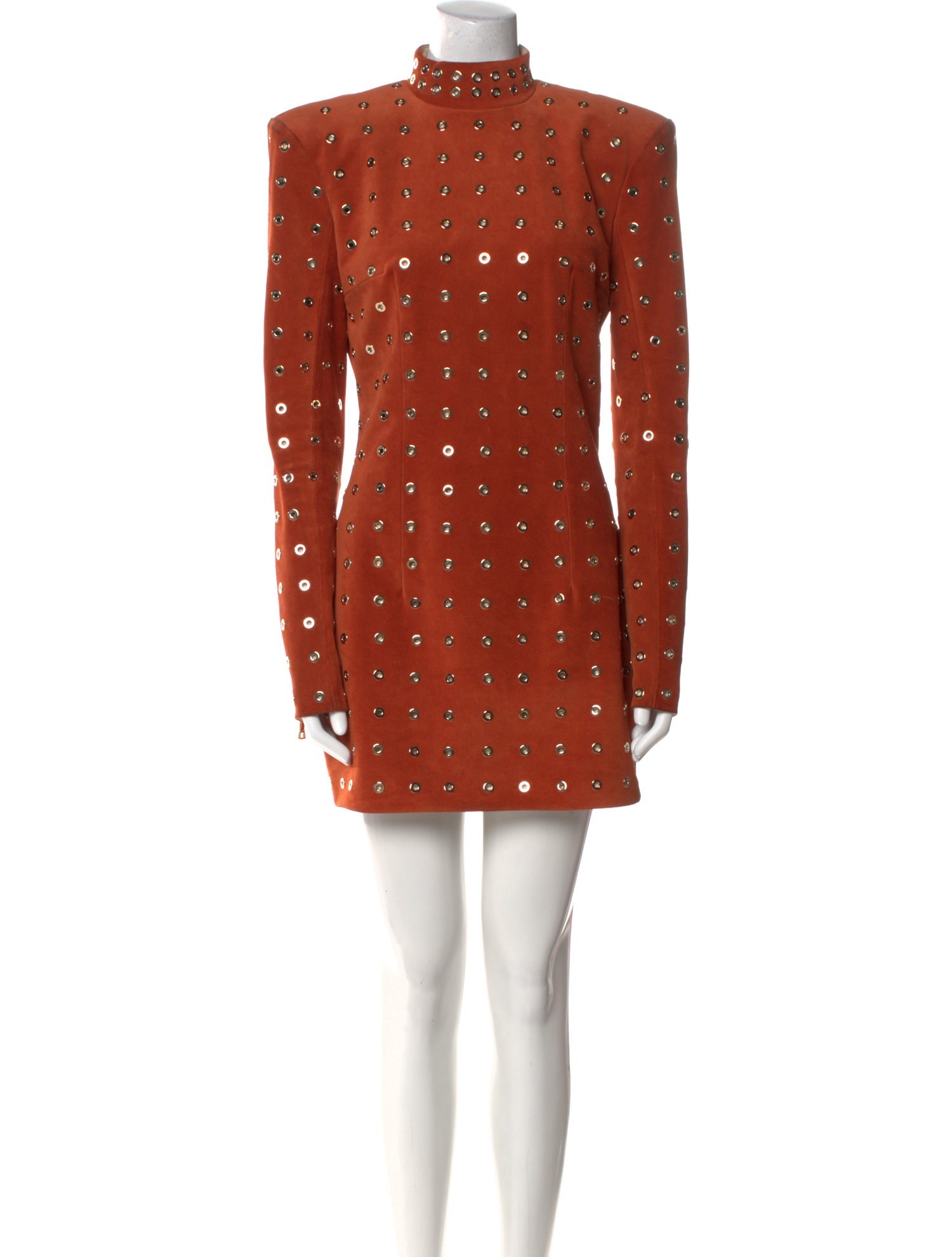 Balmain Calf Leather Mini Dress