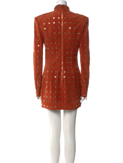 Balmain Calf Leather Mini Dress