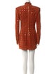 Balmain Calf Leather Mini Dress