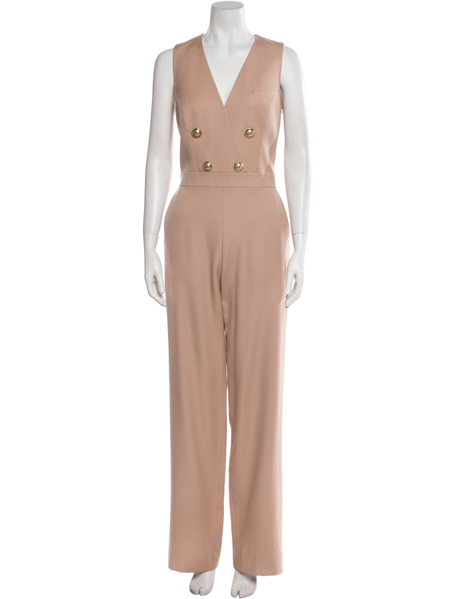 Balmain Wool V-Neck Jumpsuit