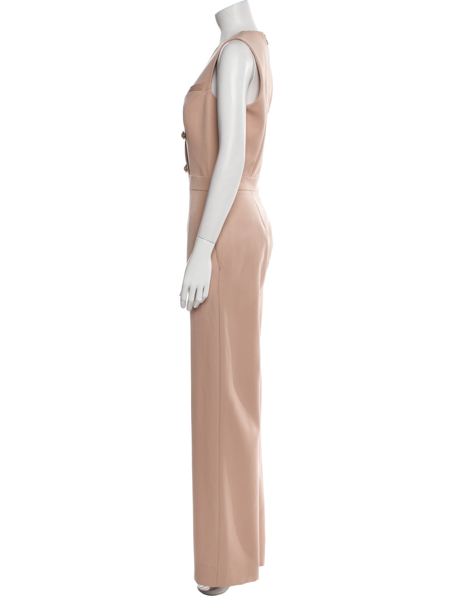 Balmain Wool V-Neck Jumpsuit