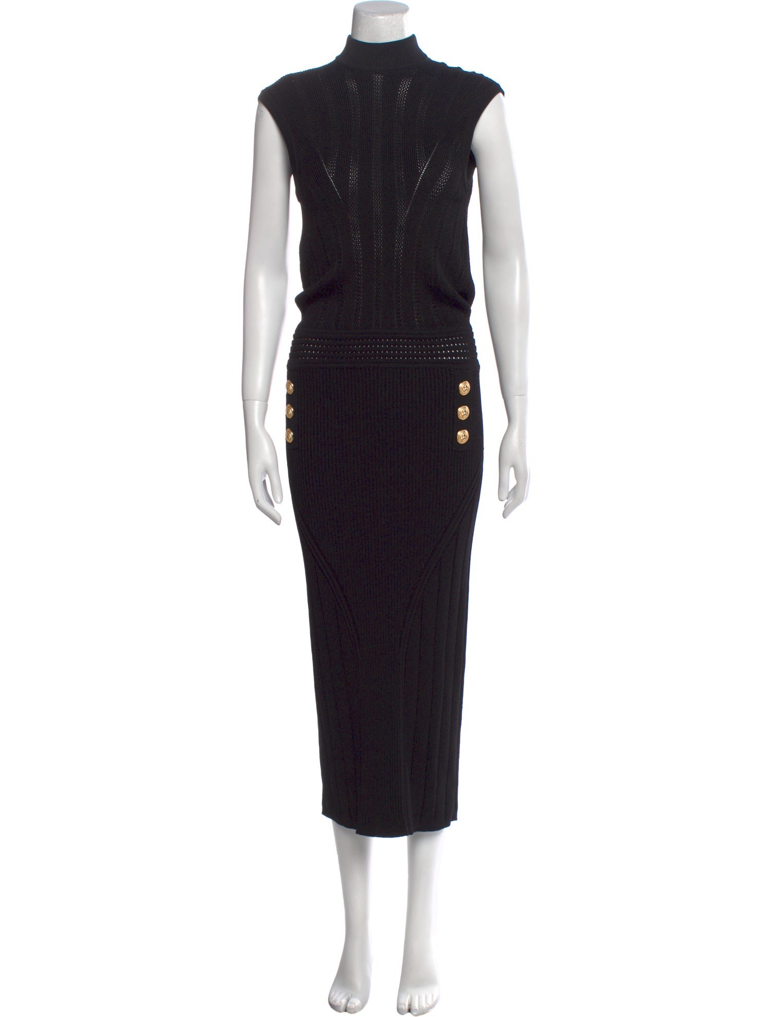 Balmain Turtleneck Long Dress