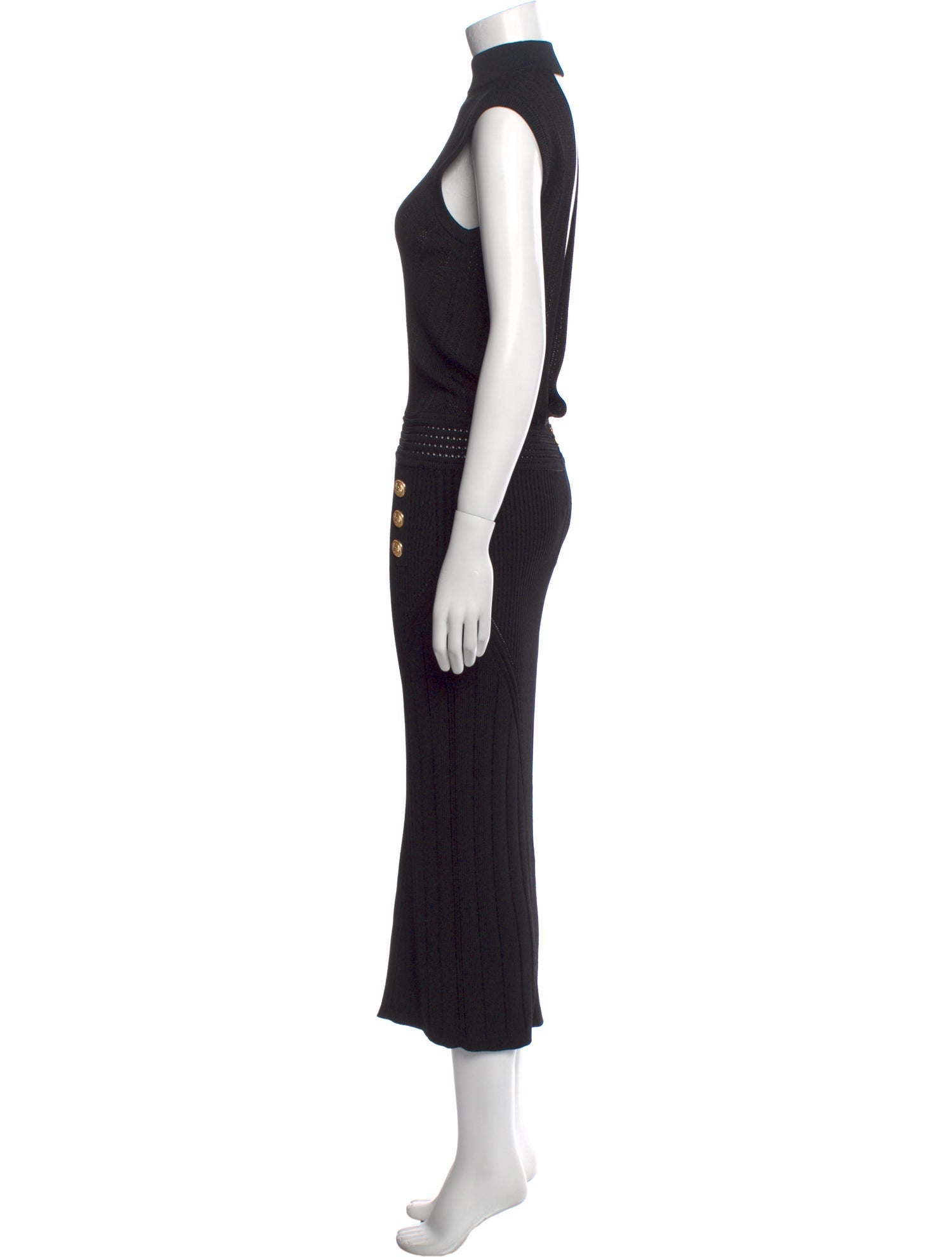 Balmain Turtleneck Long Dress