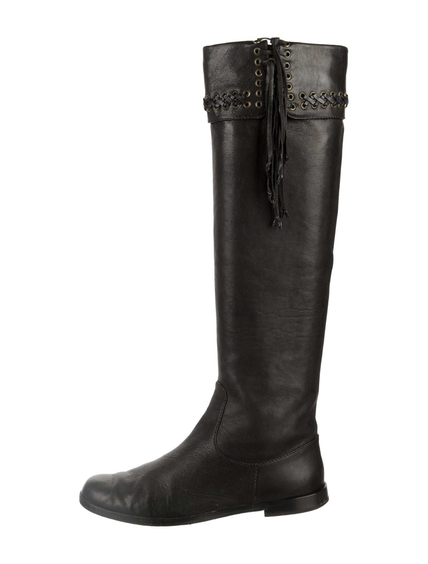 Balmain Leather Riding Boots