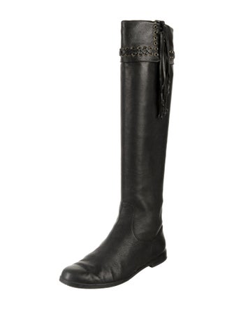 Balmain Leather Riding Boots