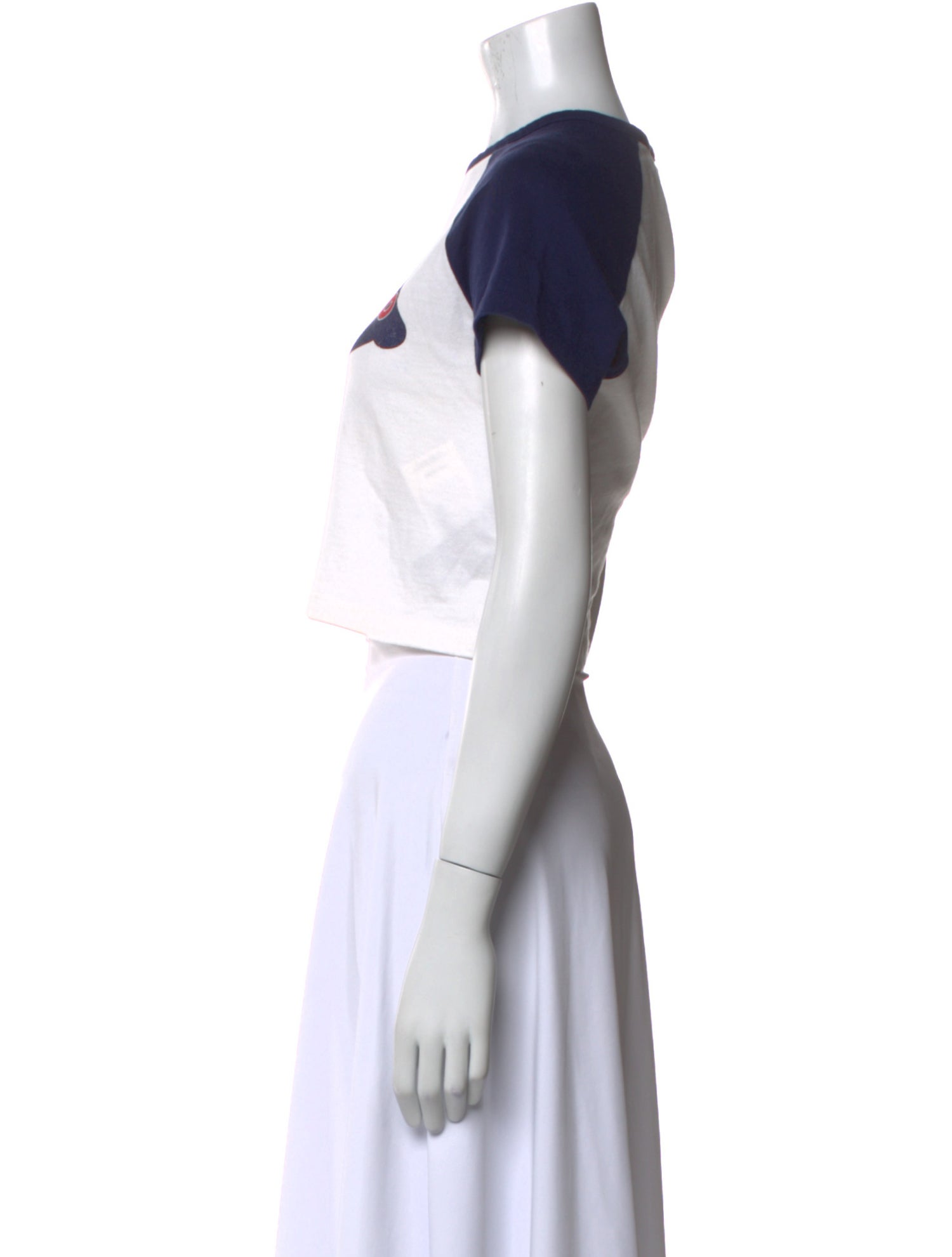 Balmain Graphic Print Crew Neck Crop Top