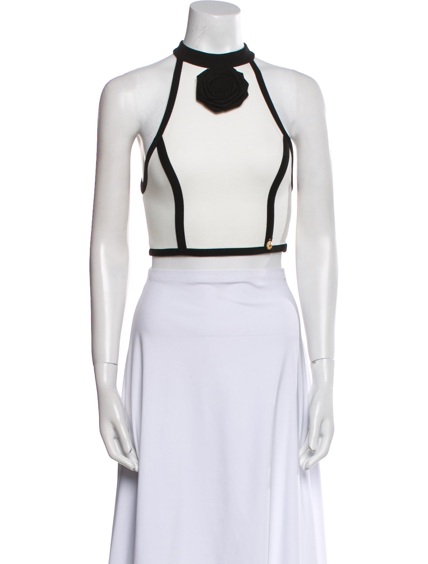 Balmain Halterneck Sleeveless Crop Top