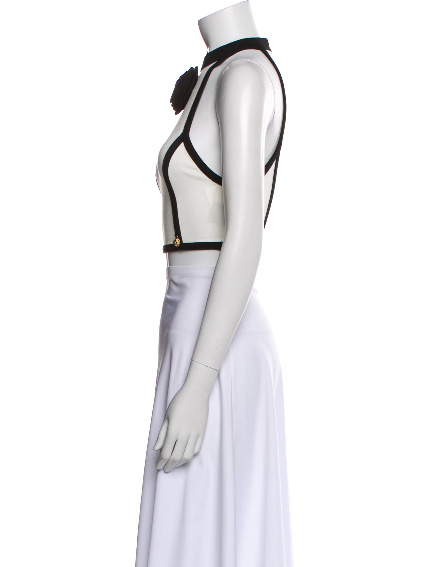 Balmain Halterneck Sleeveless Crop Top