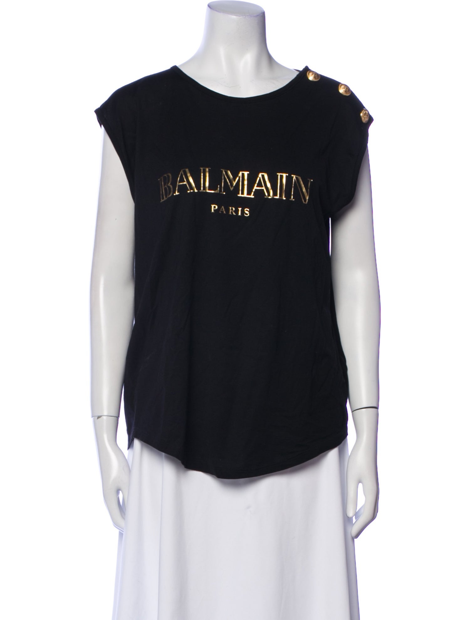 Balmain Graphic Print Scoop Neck T-Shirt