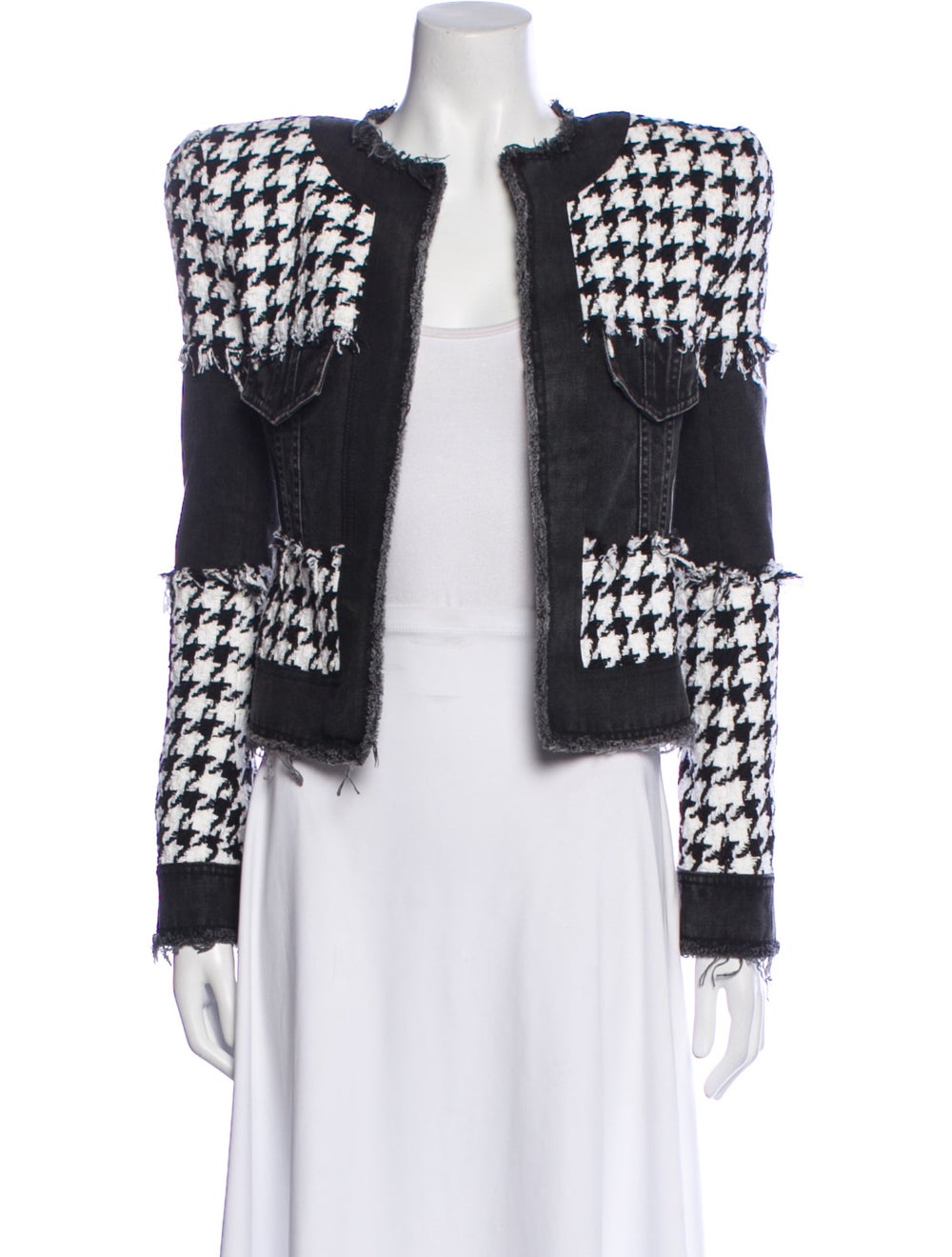 Balmain Evening Jacket Black Houndstooth Print Co… - image 1