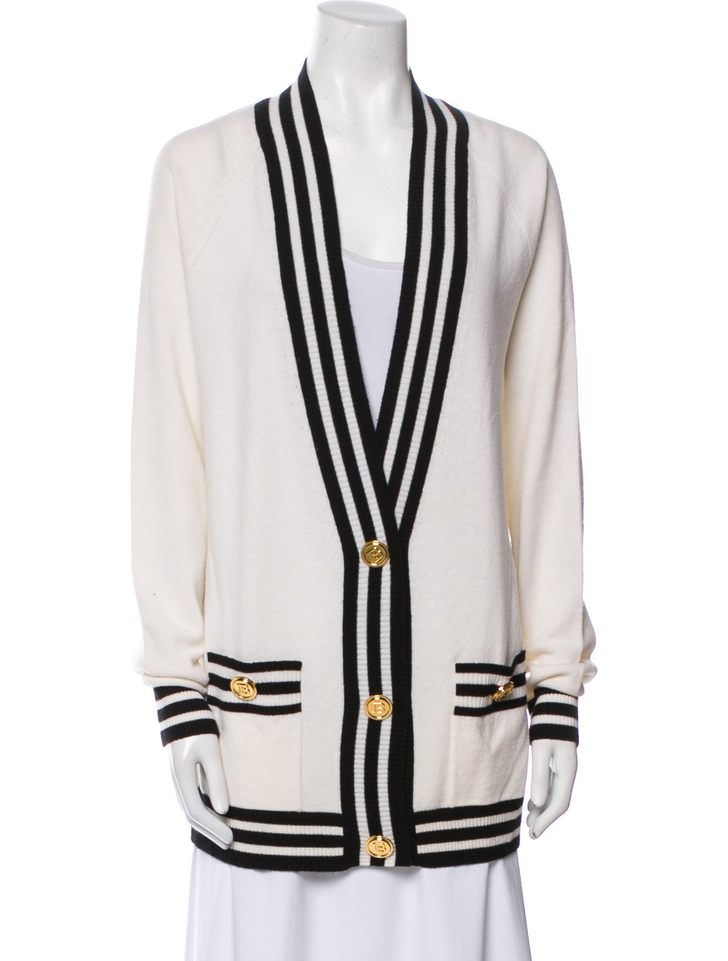 Balmain Wool Striped Sweater