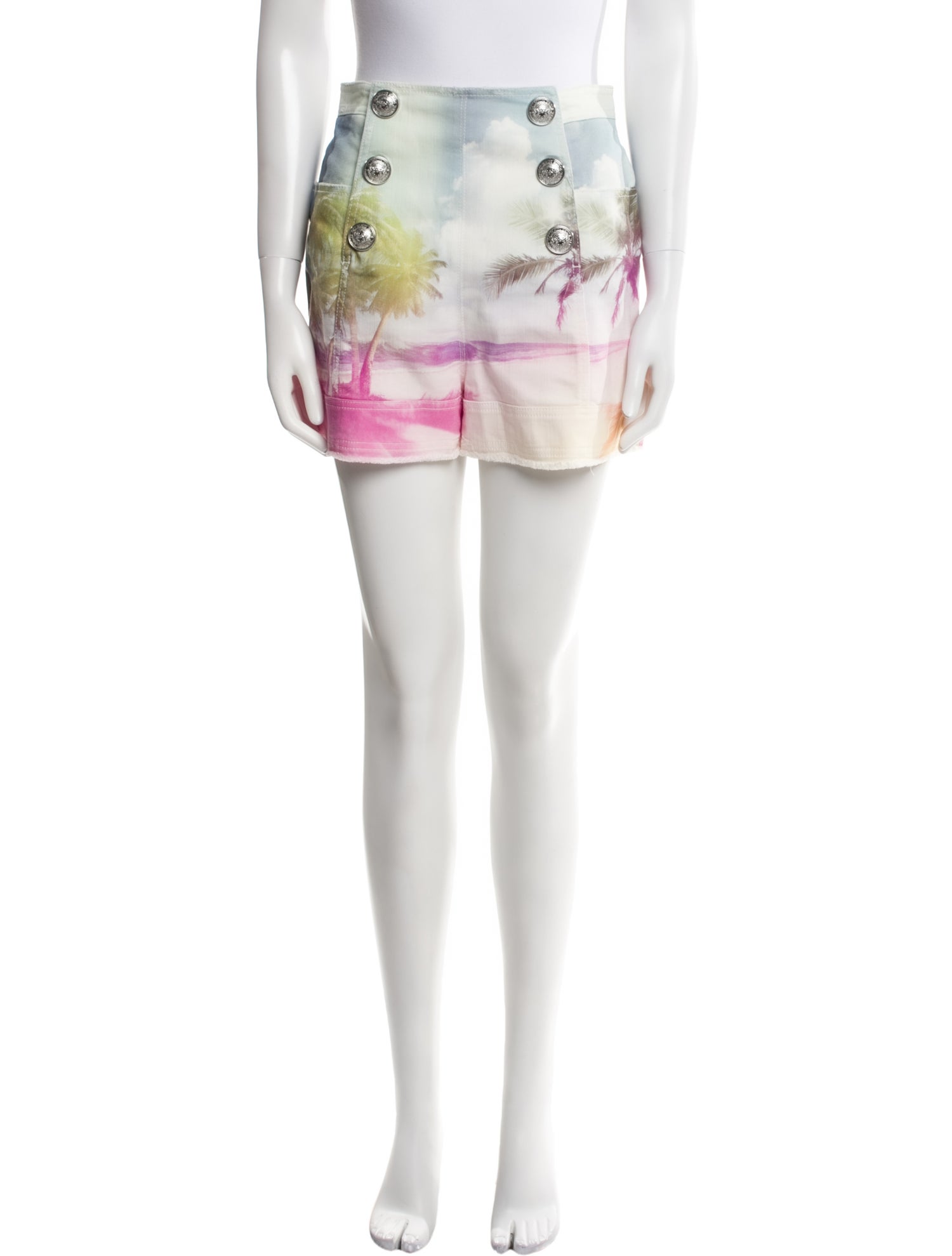 Balmain Printed Mini Shorts