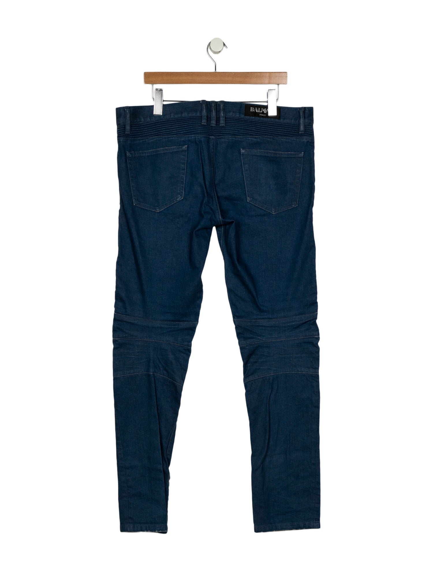 Balmain Plaid Print Moto Pants