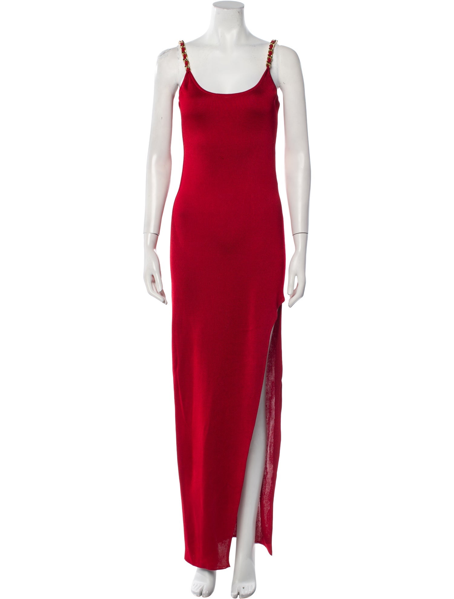 Balmain Scoop Neck Long Dress