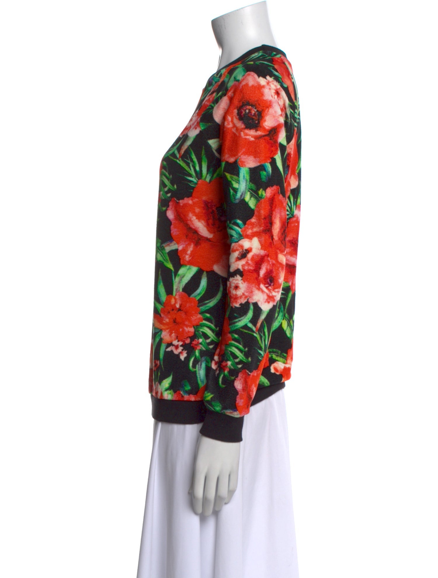 Balmain Floral Print Crew Neck Sweatshirt