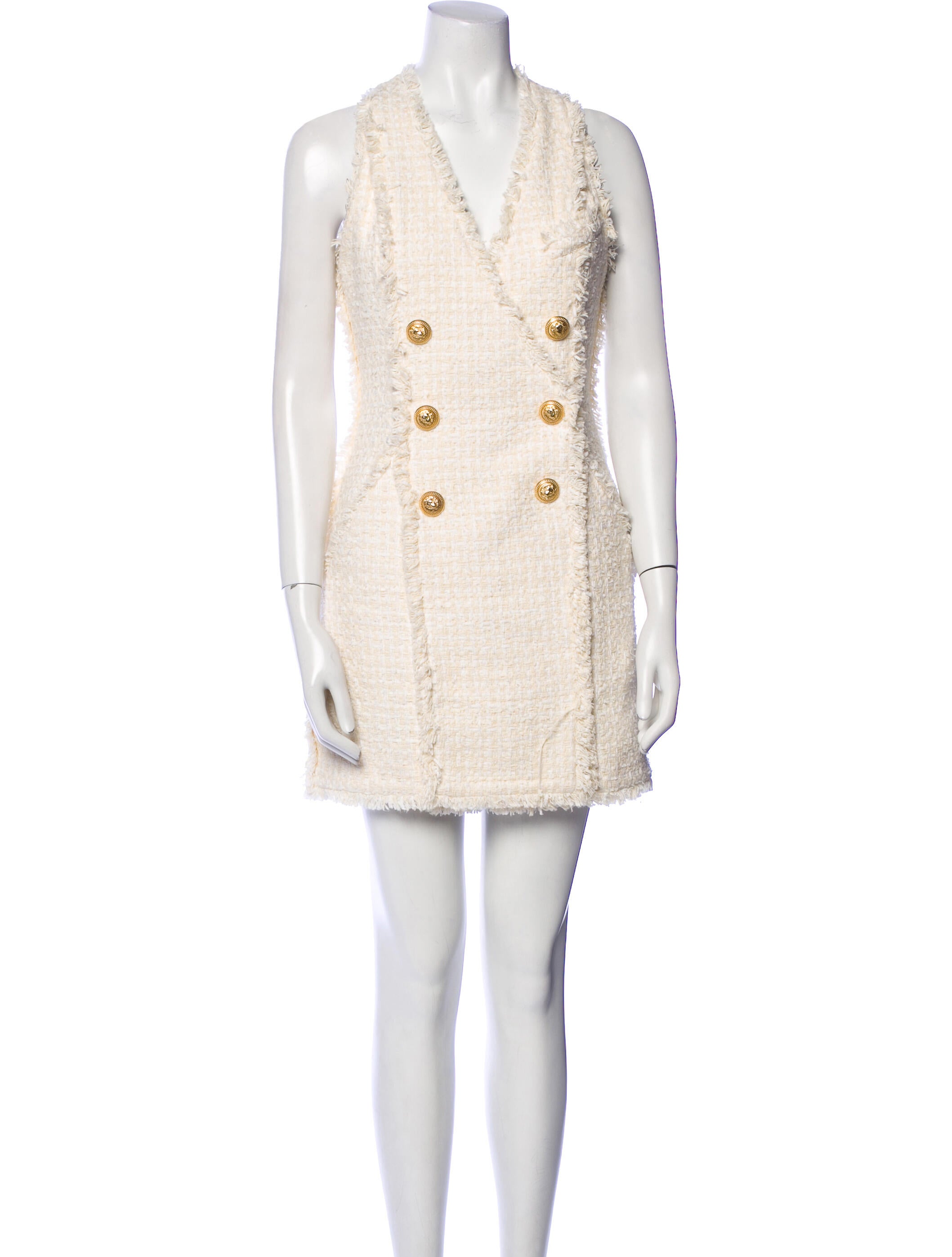 Balmain V-Neck Mini Dress