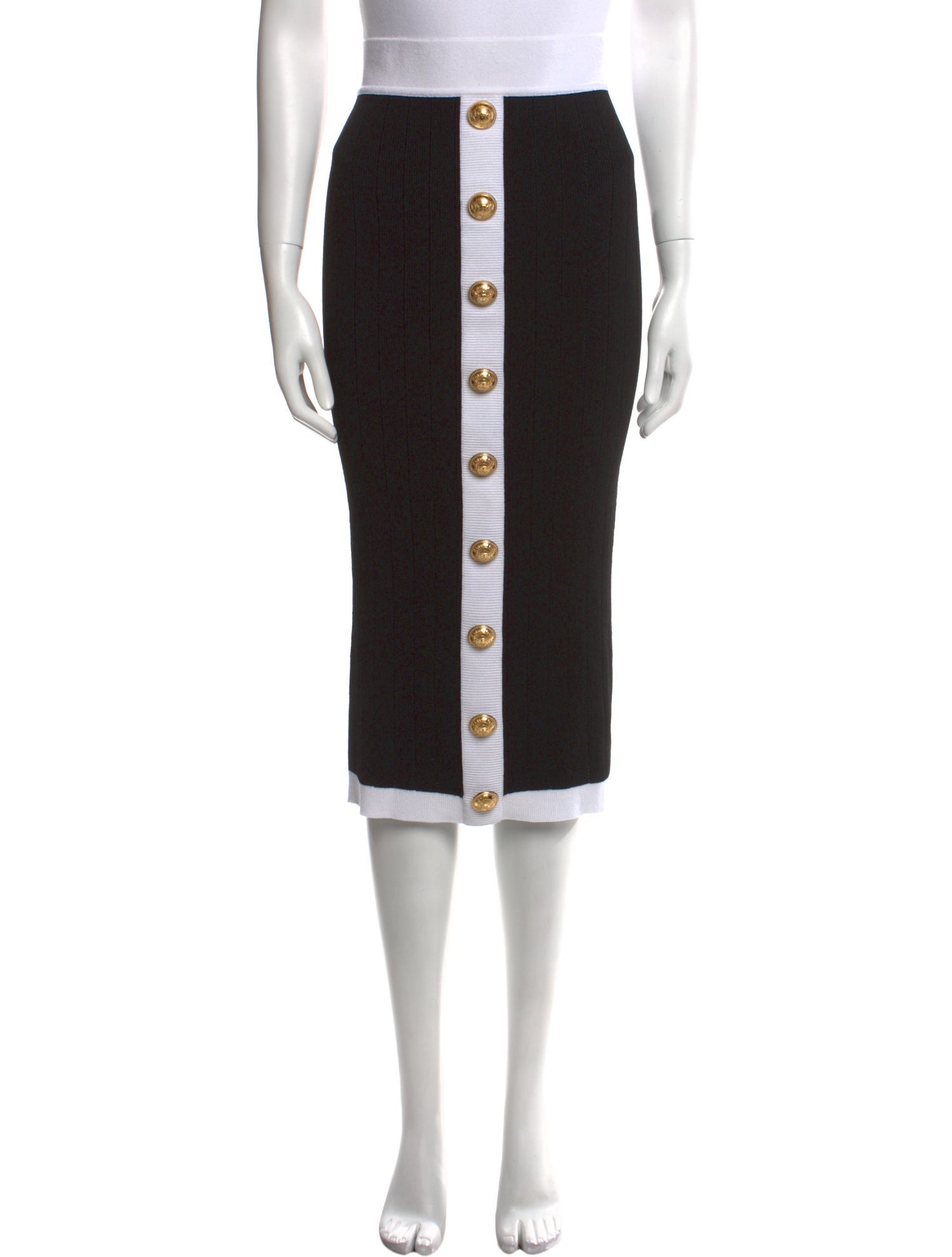Balmain Wool Midi Length Skirt