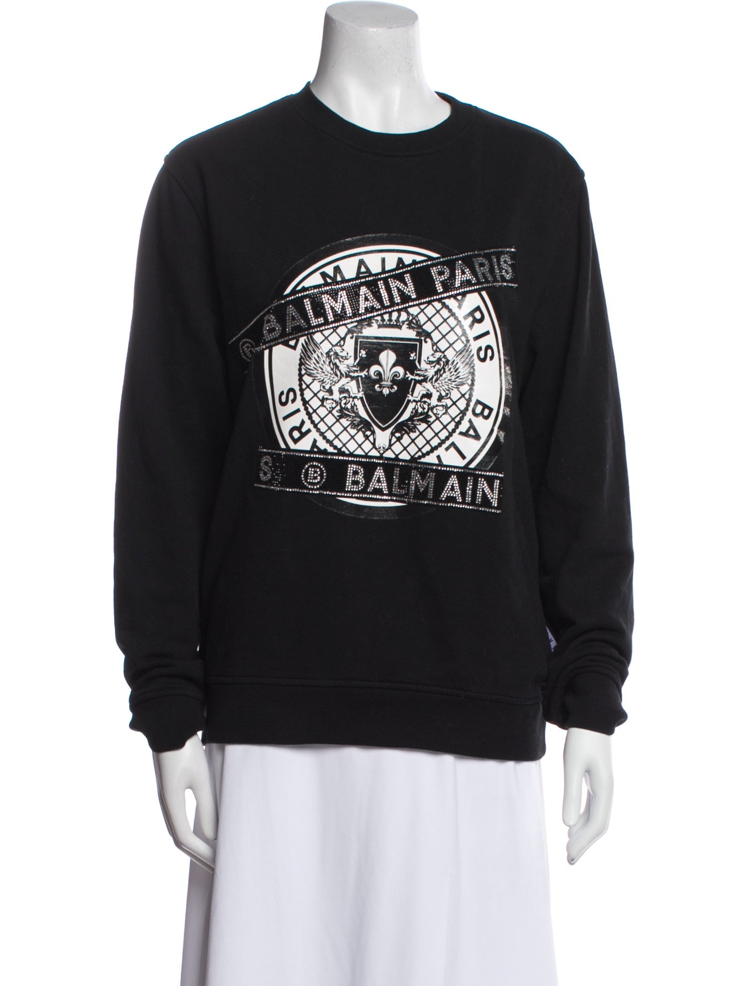 Balmain Graphic Print Crew Neck Sweatshirt